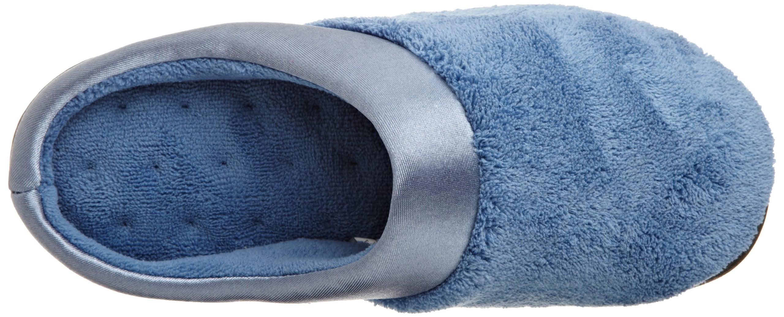 Isotoner Women's Microterry PillowStep Satin Cuff Clog Slippers Denim Medium 7 5 8 B M US U2