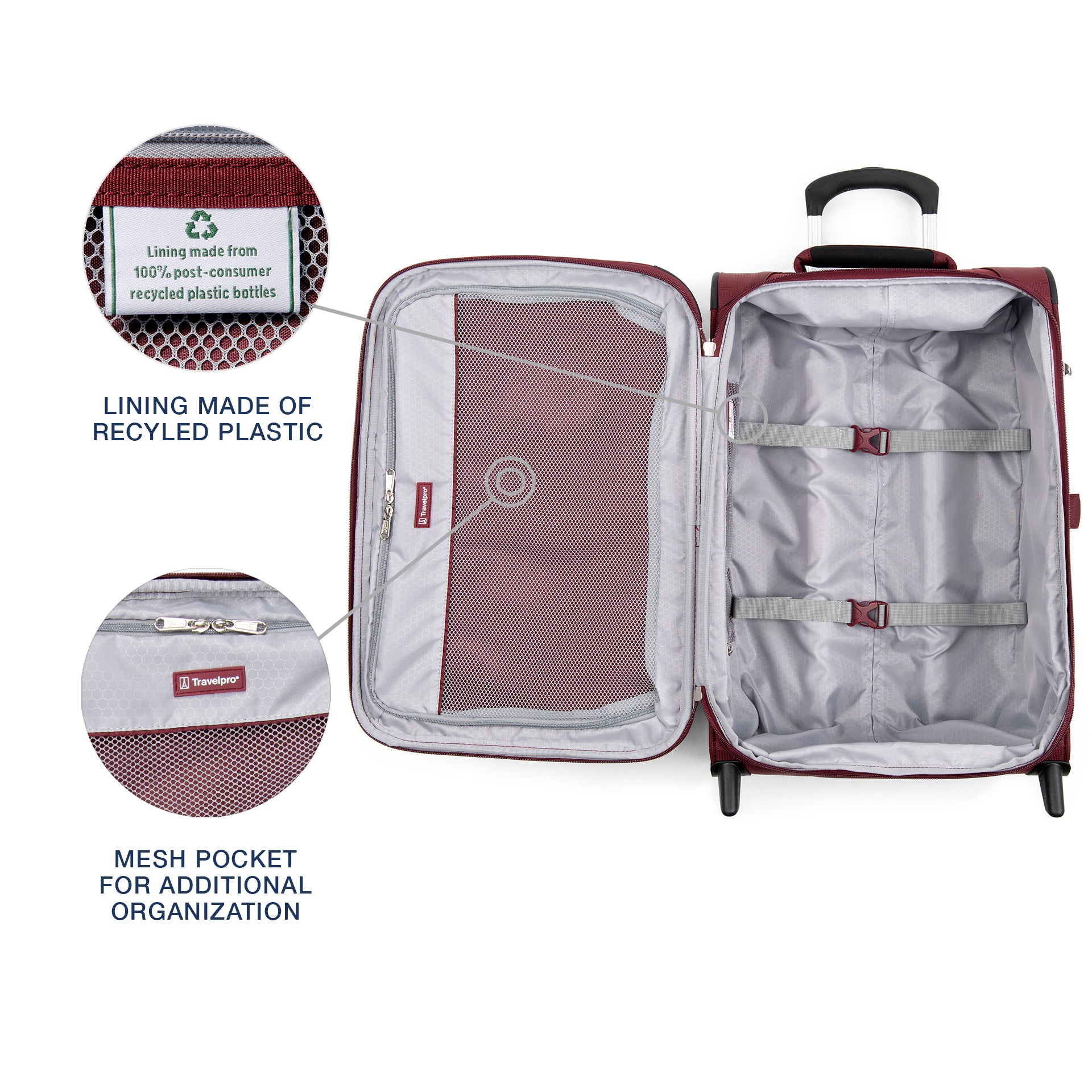 Travelpro Maxlite 5 Softside Expandable Upright 2 Wheel Luggage, Lightweight Suitcase, Men and Women ( Burgundy , Carry-on 22-Inch ) Burgundy Carry On 22 Inch U25