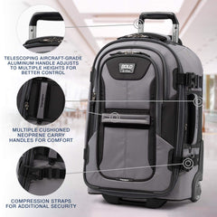 Travelpro Unisex-Adult Bold Softside Expandable Rollaboard Upright Luggage ( Grey/Black , Carry-On 22-Inch ) Grey/Black Carry On 22 Inch U5