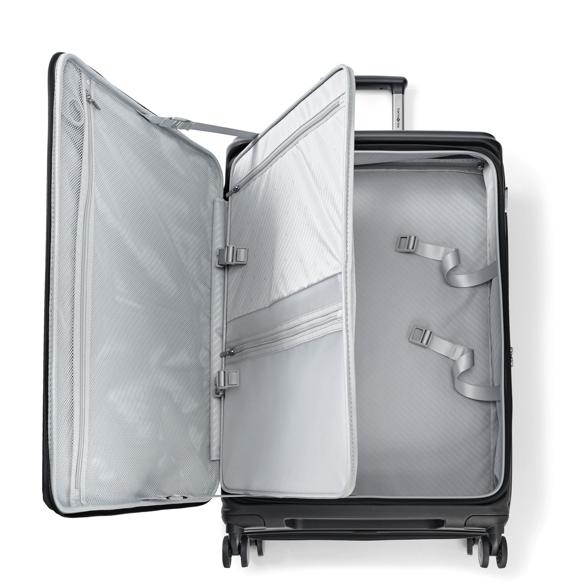 Samsonite Paralux Luggage - Innovative Design - Quick Access Front Pocket - Dual Suspension Wheel Technology - TSA Lock - Expandable - Includes Removable Packing Cubes ( Black , Large Checked Spinner ) Black Large Checked Spinner U1