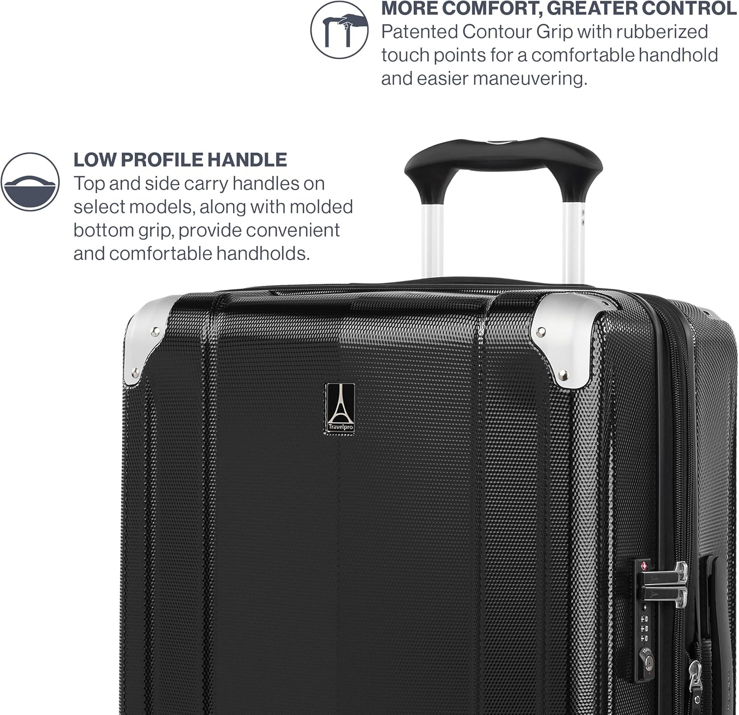 Travelpro Pathways 3 Hardside Expandable Luggage, 8 Spinner Wheels, Lightweight Hard Shell Suitcase ( Black Knight , Carry On 21 Inch ) Black Knight Carry On 21 Inch U15