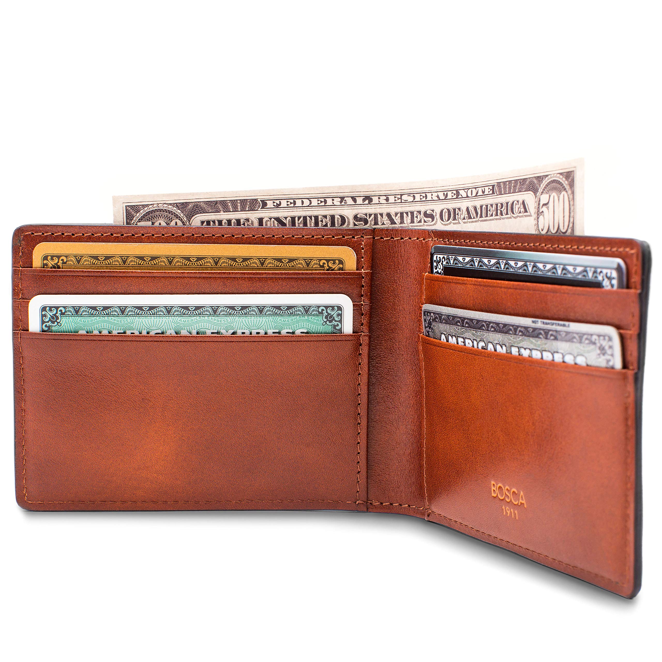Bosca Men's Wallet, Dolce Small Bifold Wallet ( Amber , One Size ) Amber One Size U2