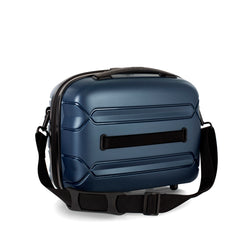 Heys Milos Beauty Case Hardside Lightweight and Crafted with Durable Duraflex, Textured Shell and Metallic Colors, Trolly Sleeve, Adjustable Shoulder Strap, Organize Makeup or Toiletries, Navy ( Navy , Beauty Case ) Navy Beauty Case U2