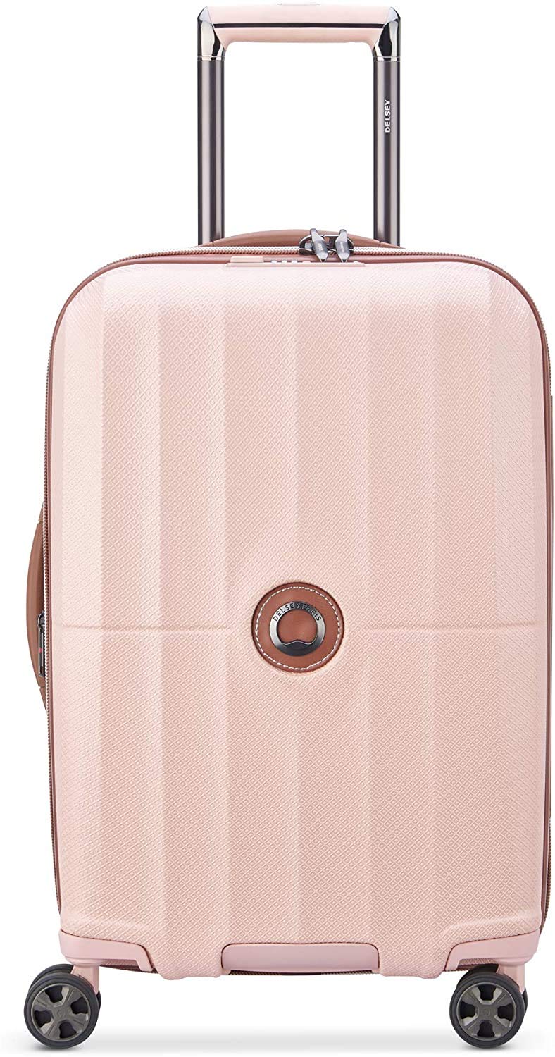 DELSEY Paris Carrousel Hardside Expandable Luggage with Spinner Wheels Pink Checked Medium 24 Inch U3