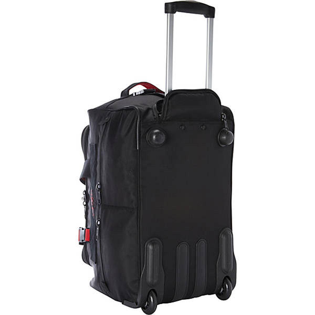 A.SAKS Luggage Lightweight Rolling Trolley Duffel with Wheels ( Black/Red , One Size ) Black/Red One Size U12
