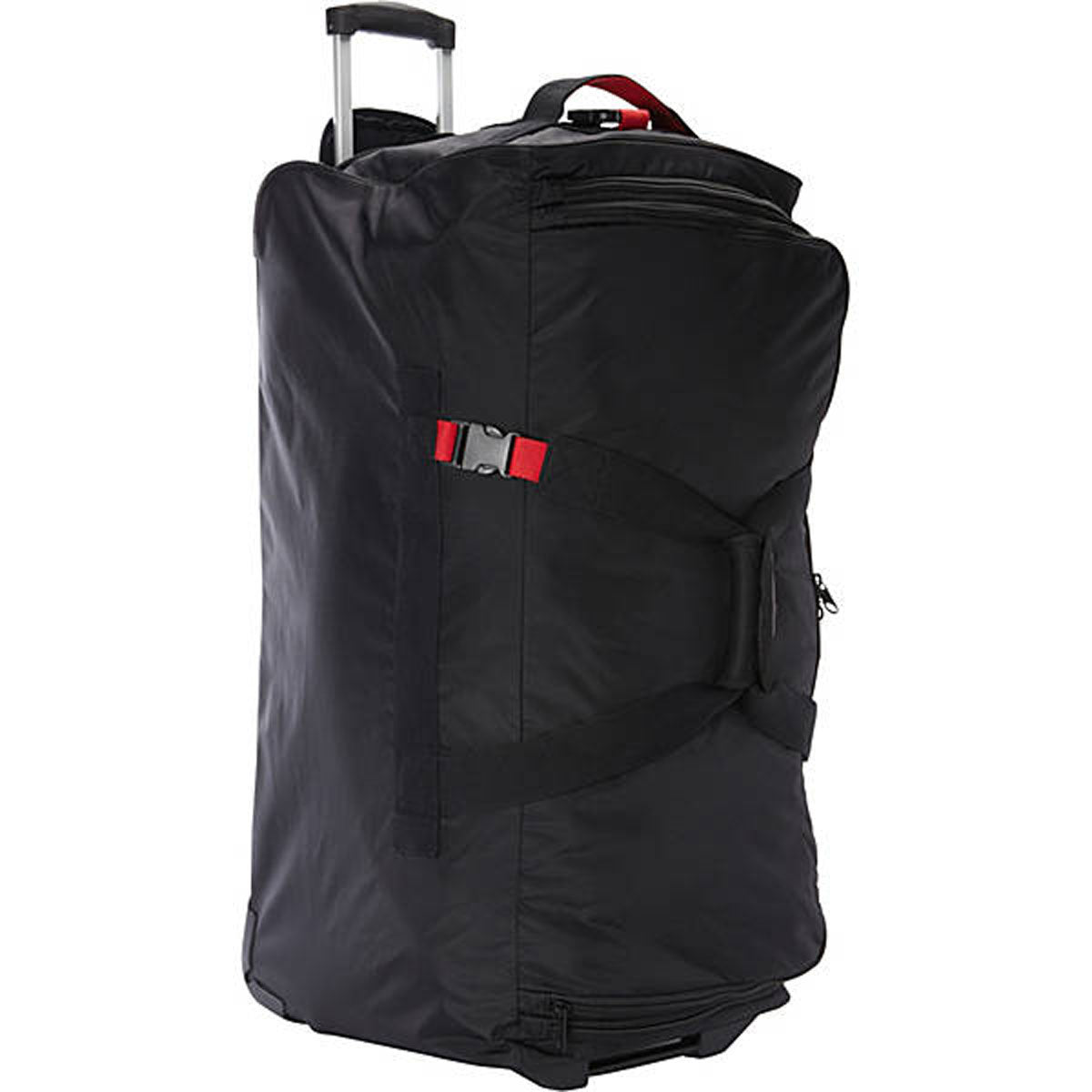 A.SAKS Luggage Lightweight Rolling Trolley Duffel with Wheels ( Black/Red , One Size ) Black/Red One Size U67