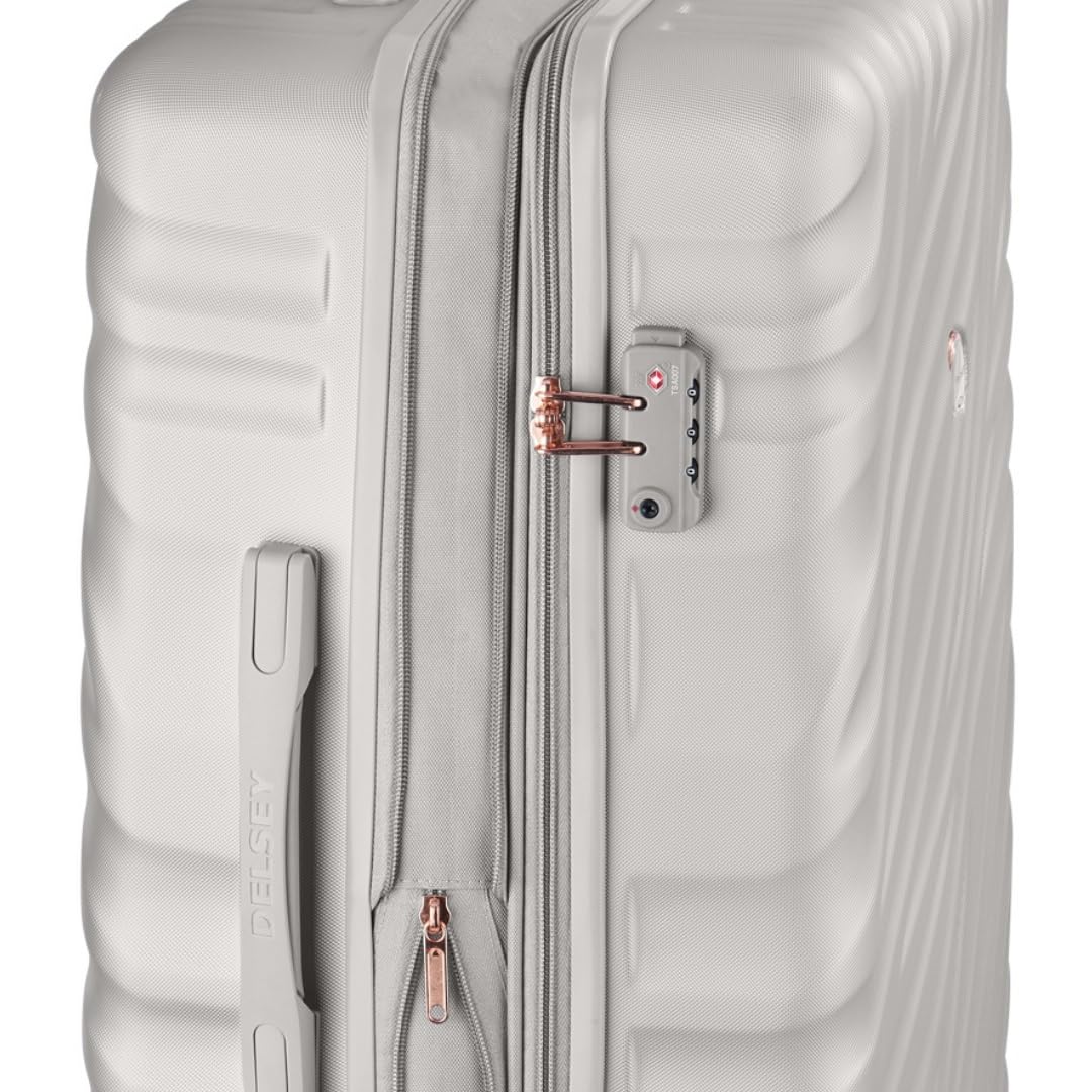 Delsey Alexis Lightweight Luggage, 4-Wheel Spinners Hardshell Suitcase, Expandable with TSA Lock ( Platinum/Rose Gold , 3-piece Set (21"/25"/29") ) Platinum/Rose Gold 3 Piece Set 21 25 29 U6