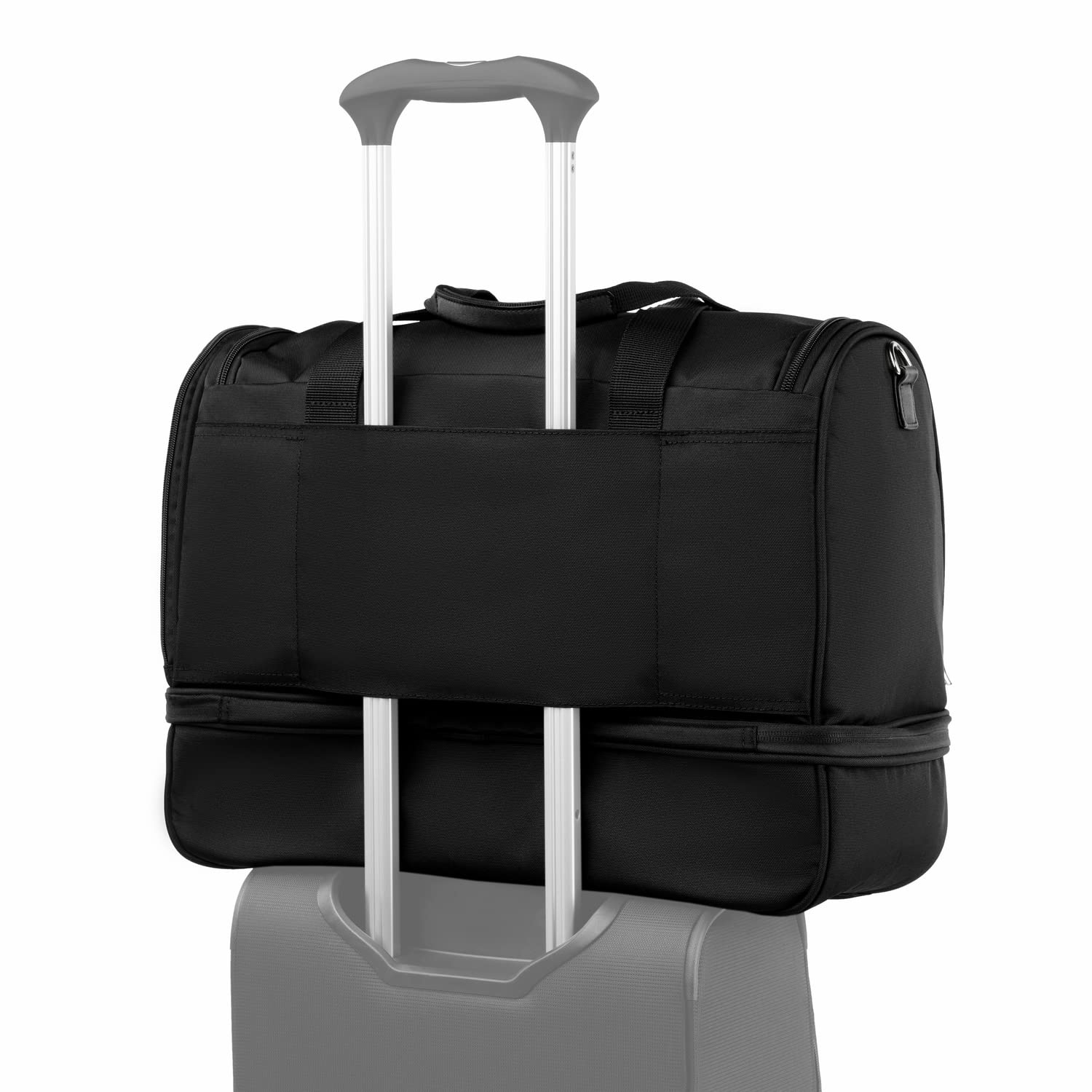 Travelpro Maxlite 5 Carry on Weekender with Drop-Bottom Compartment, Lightweight Overnight Travel Duffel Bag Black 19 Inch U1