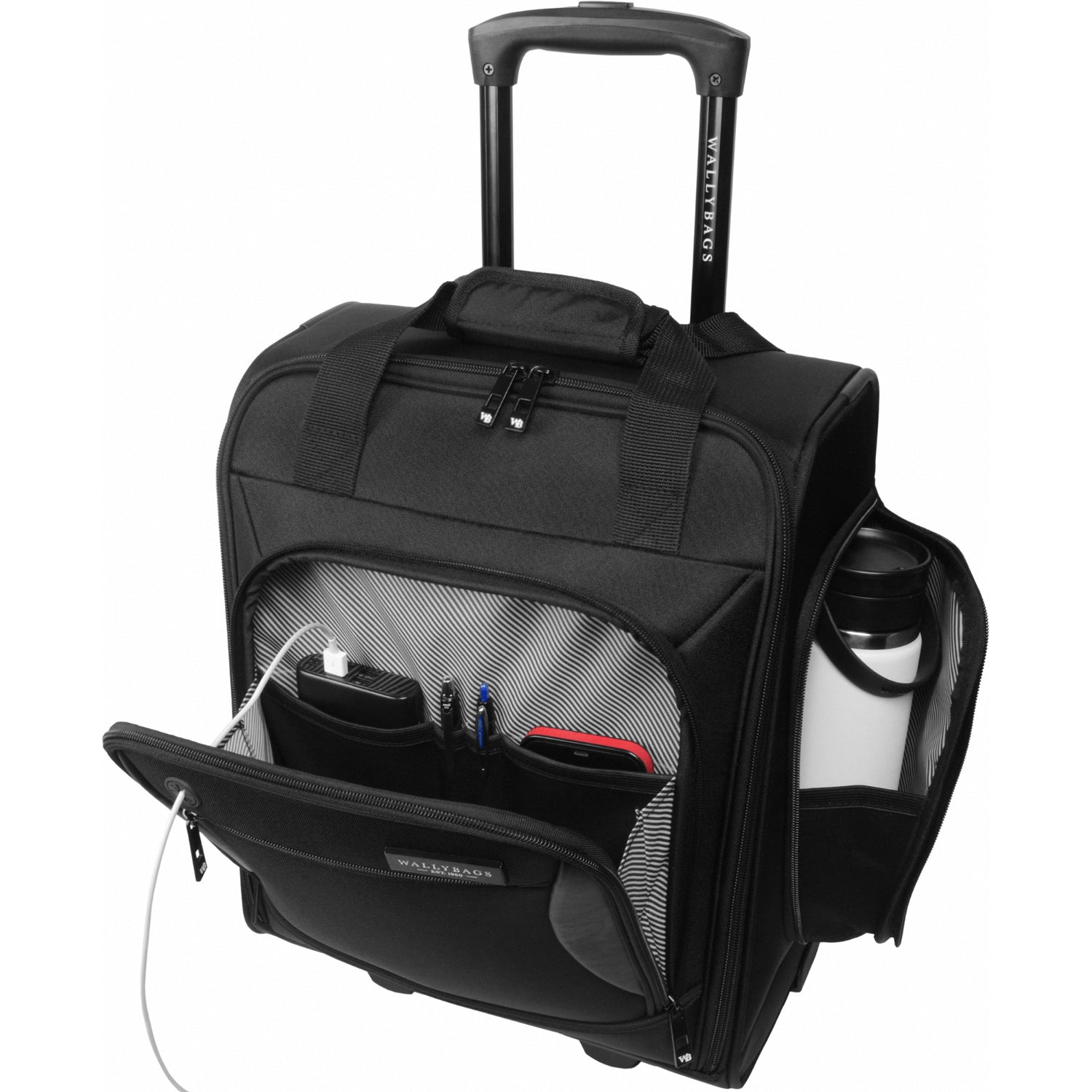 WallyBags Solutions 16 Underseat Bag with Padded Electronics Pockets ( Black , One Size ) Black One Size U4