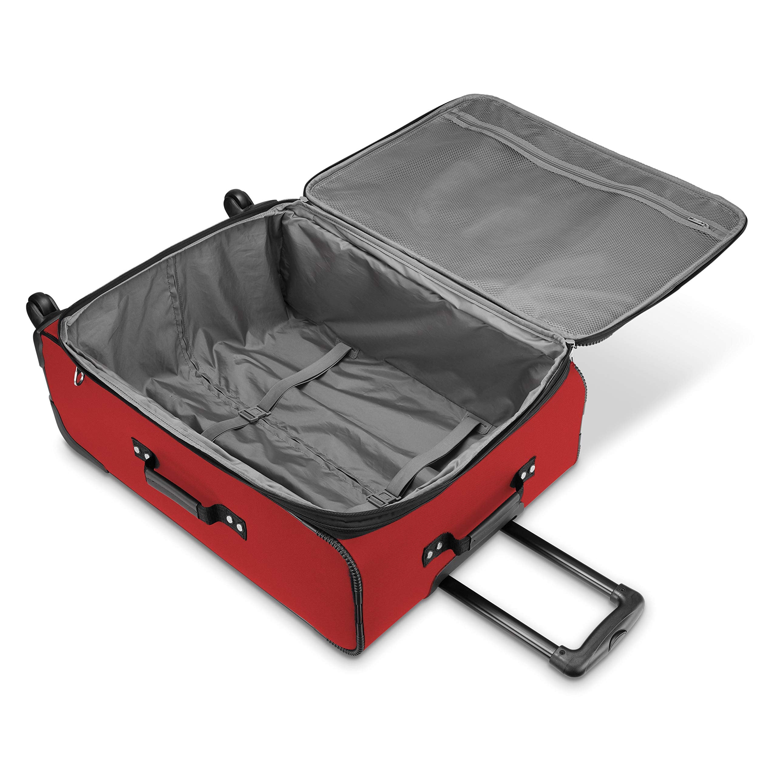 American Tourister Pop Max Softside Luggage with Spinner Wheels ( Red , 3-Piece Set (21/25/29) ) Red 3 Piece Set 21 25 29 U5