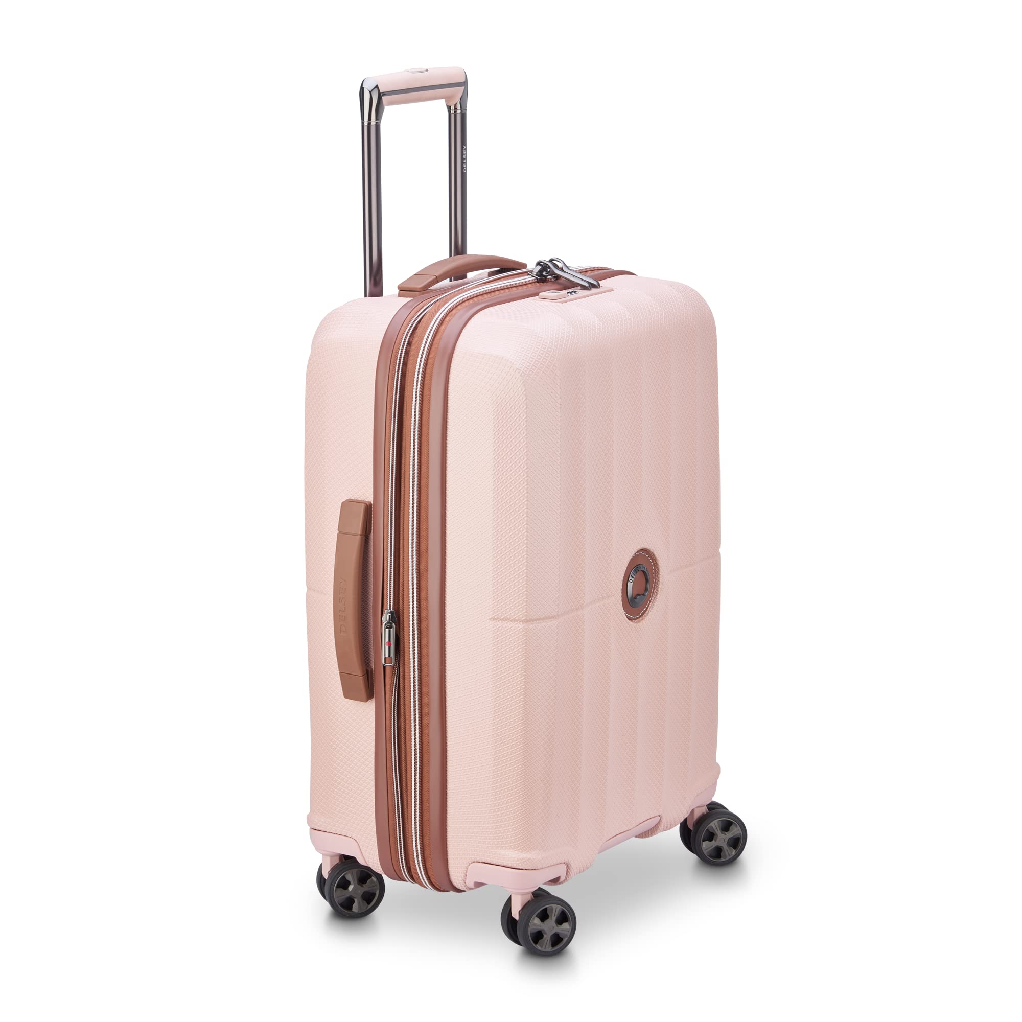DELSEY Paris Carrousel Hardside Expandable Luggage with Spinner Wheels Pink 3 Piece Set 21 24 28 U1