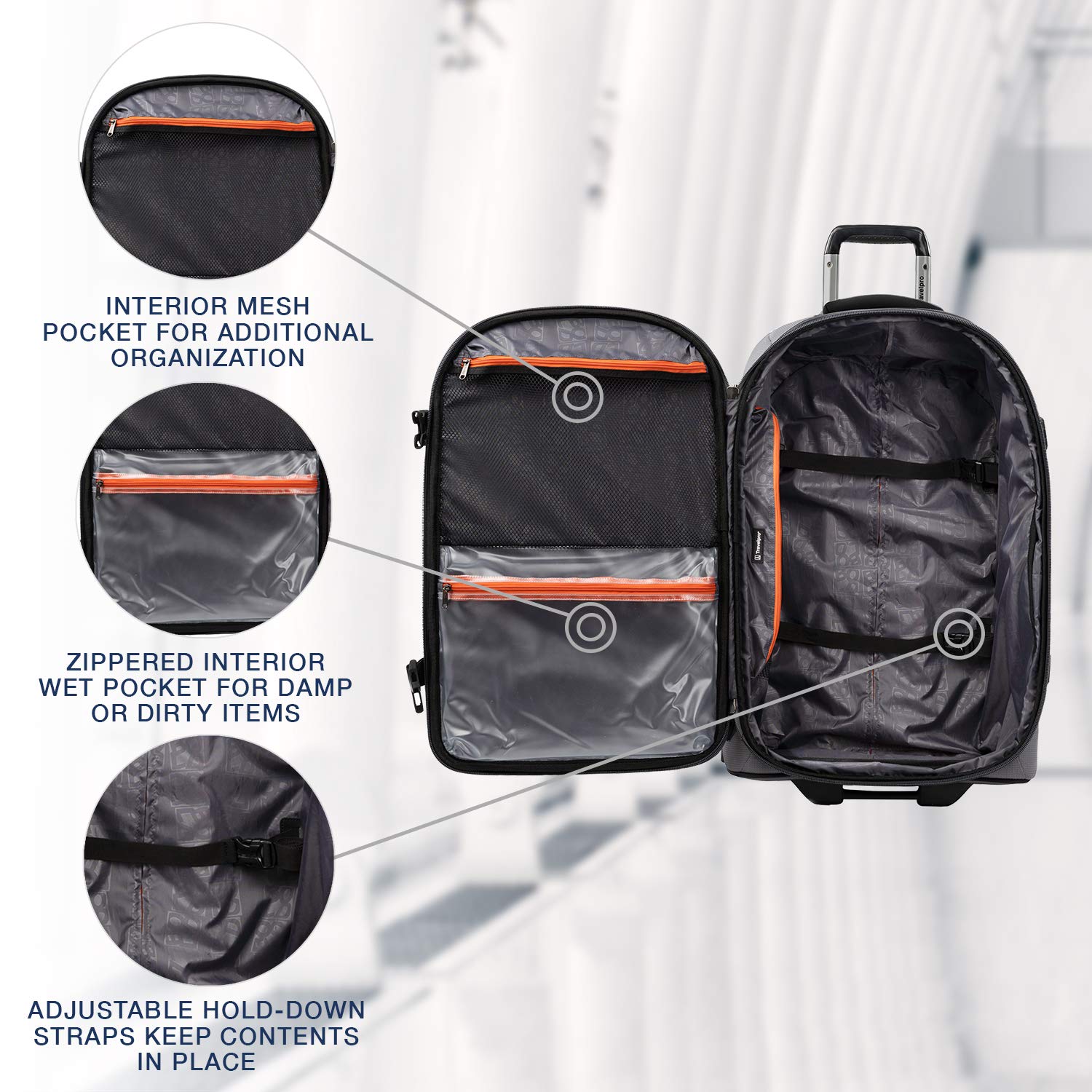 Travelpro Unisex-Adult Bold Softside Expandable Rollaboard Upright Luggage Grey/Black Checked Medium 25 Inch U5