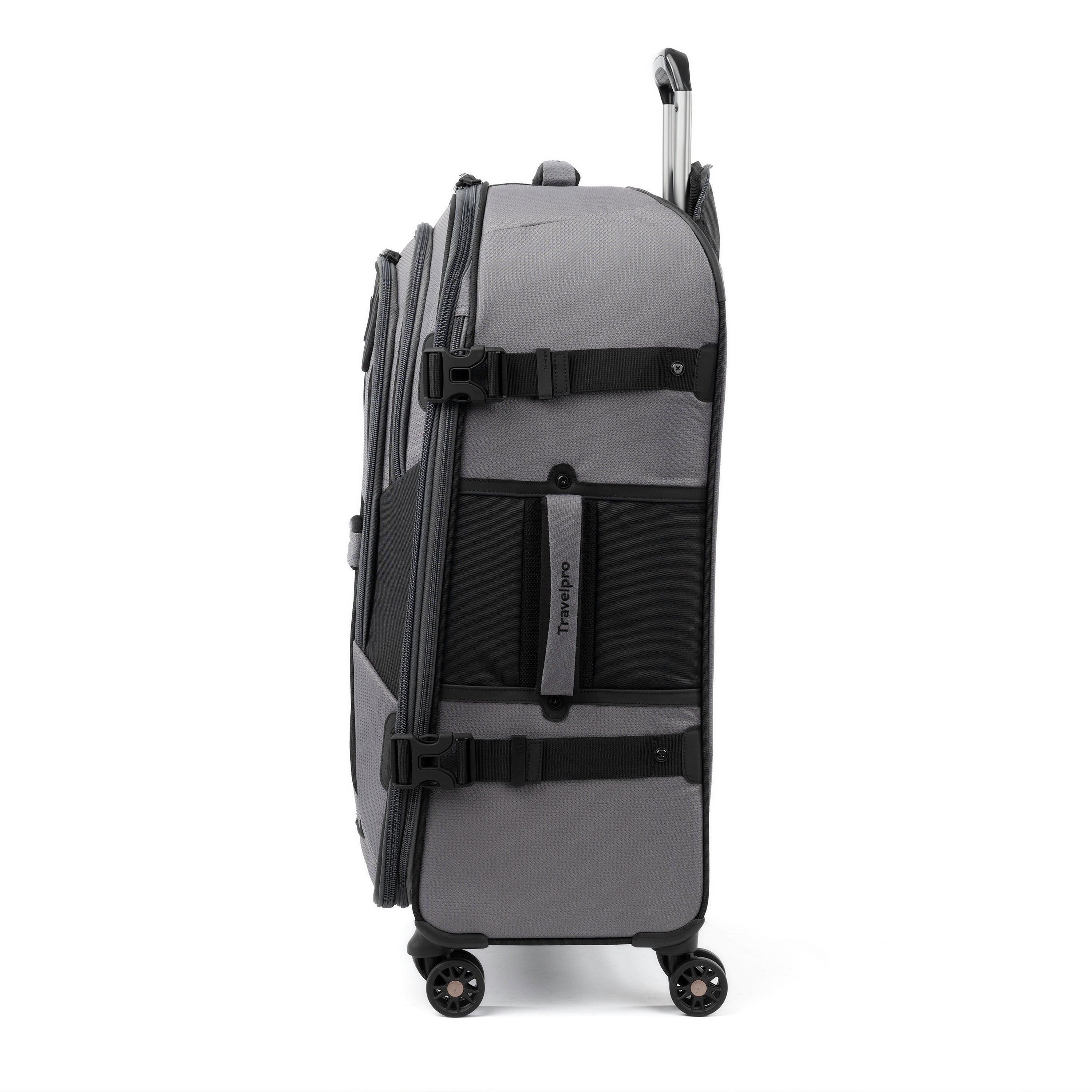 Travelpro Bold-Softside Expandable Luggage with Spinner Wheels ( Grey/Black , Checked-Medium 26-Inch ) Grey/Black Checked Medium 26 Inch U4