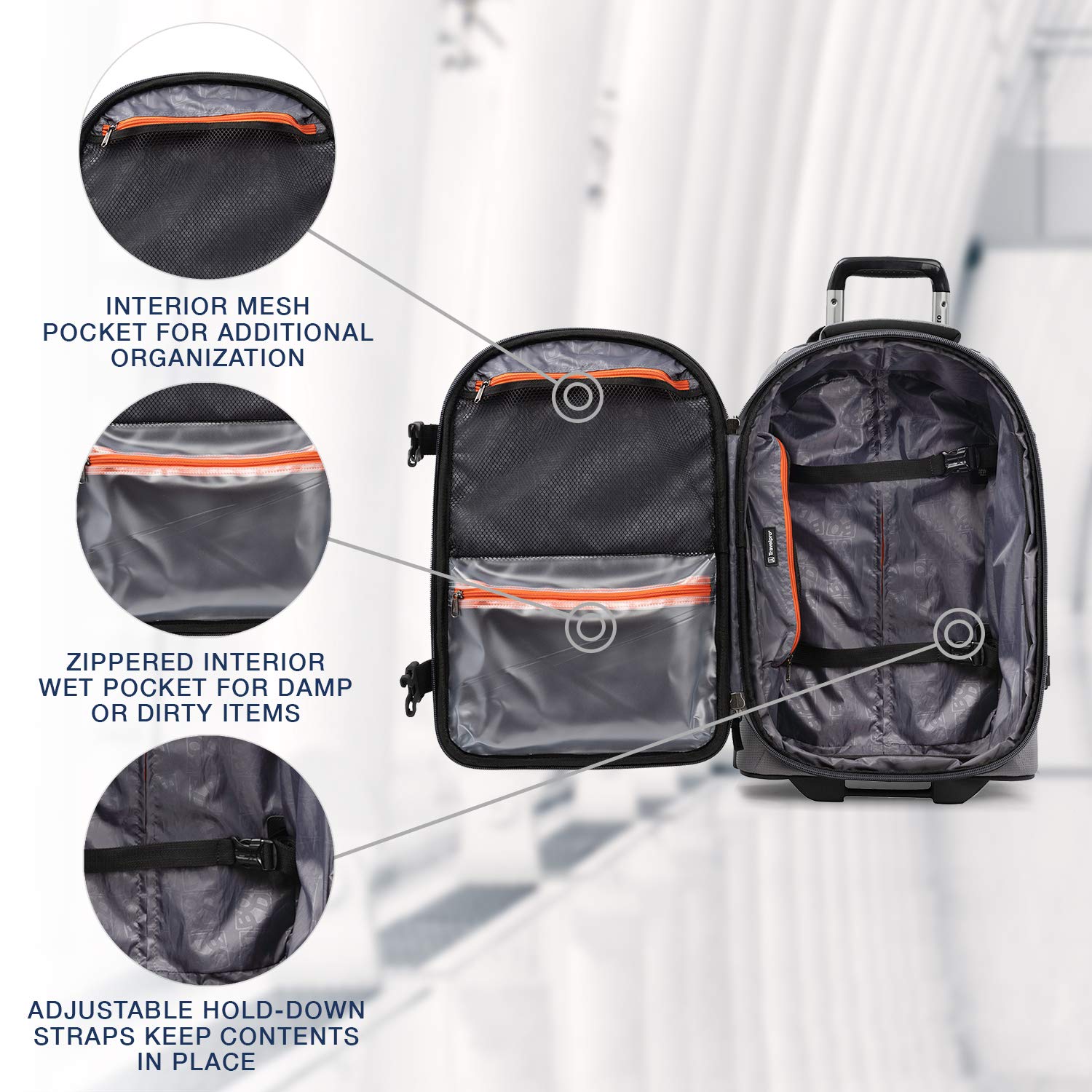 Travelpro Unisex-Adult Bold Softside Expandable Rollaboard Upright Luggage ( Grey/Black , Carry-On 22-Inch ) Grey/Black Carry On 22 Inch U5