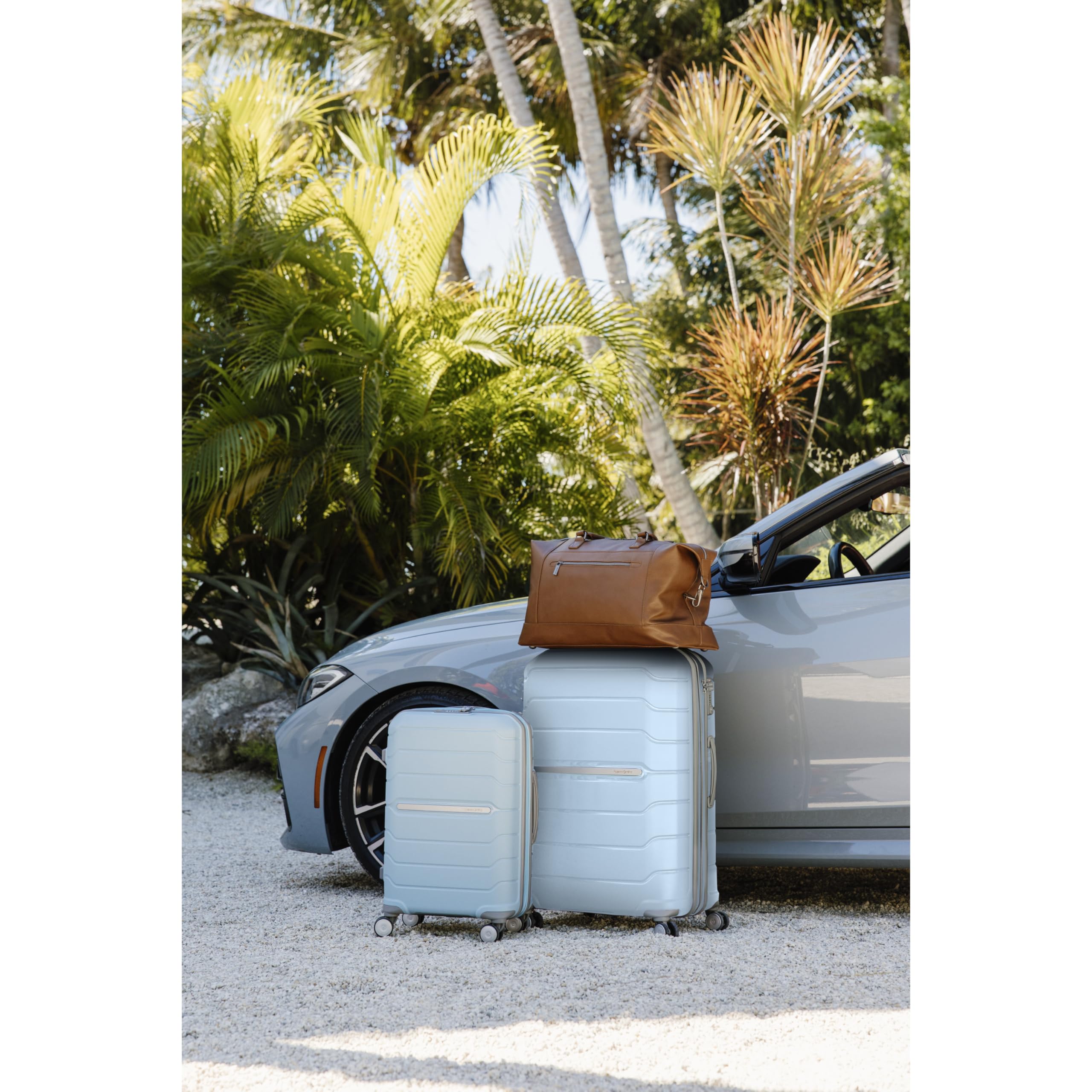 Samsonite Freeform Hardside Expandable with Double Spinner Wheels ( Sky Blue , Checked-Large Spinner ) Sky Blue Checked Large Spinner U4