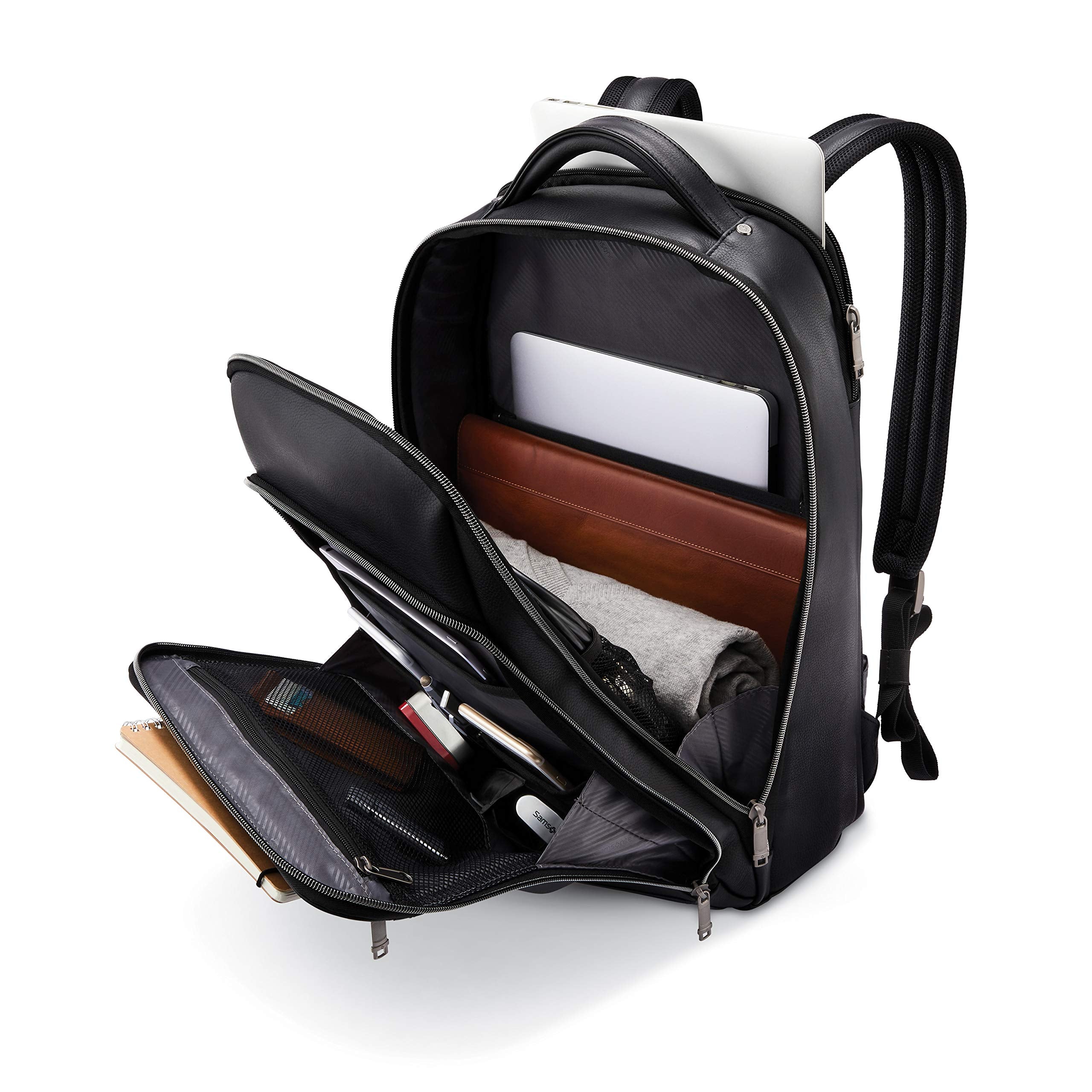Samsonite Classic Leather Backpack ( Black , One Size ) Black One Size U2