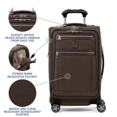 Travelpro Platinum Elite Softside Expandable Carry on Luggage, 8 Wheel Spinner Suitcase, USB Port, Suiter, Men and Women, Carry On 21-Inch ( Rich Espresso Brown , Carry-On 21-Inch ) Rich Espresso Brown Carry On 21 Inch U4
