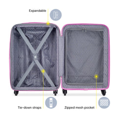 Delsey Paris Christine Hardside Expandable Luggage with Spinner Wheels ( White with Mauve Trim , Carry On 20 Inch ) White with Mauve Trim Carry On 20 Inch U4