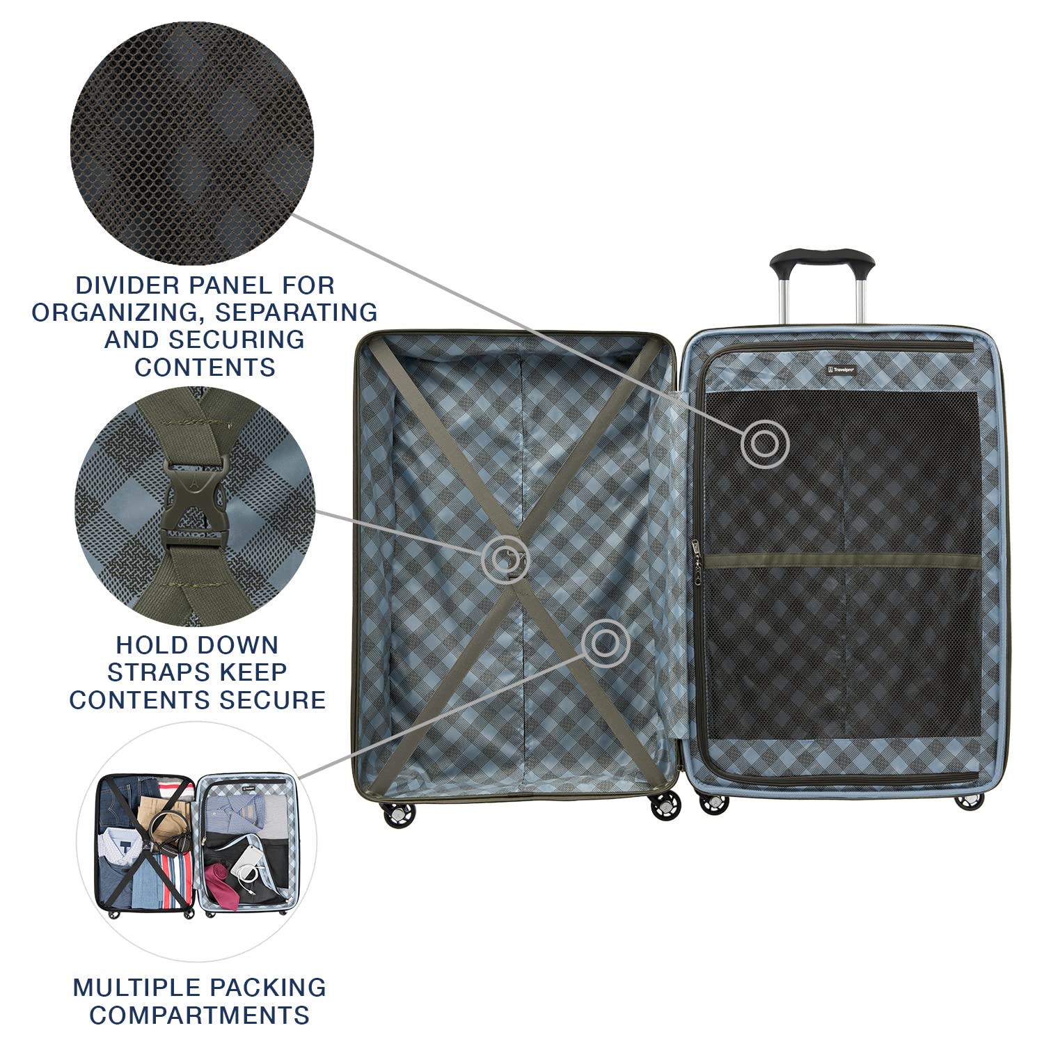 Travelpro Maxlite 5 Hardside Spinner Wheel Luggage ( Slate Green , Checked-Large 29-Inch ) Slate Green Checked Large 29 Inch U2