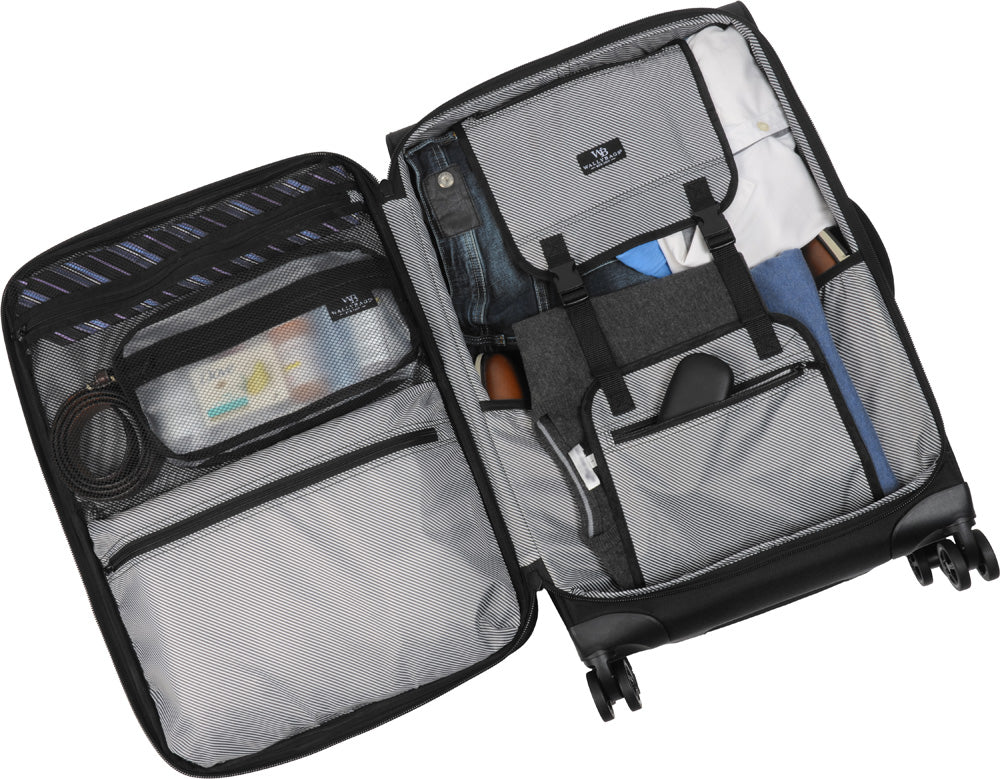 WallyBags Solutions 25 Expandable Spinner with Removable Garment Bag ( Black , One Size ) Black One Size U2