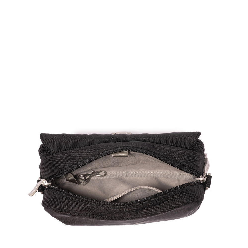 Baggallini Coastal Flip Lock Camera Bag Crossbody ( Black , One Size ) Black One Size U1