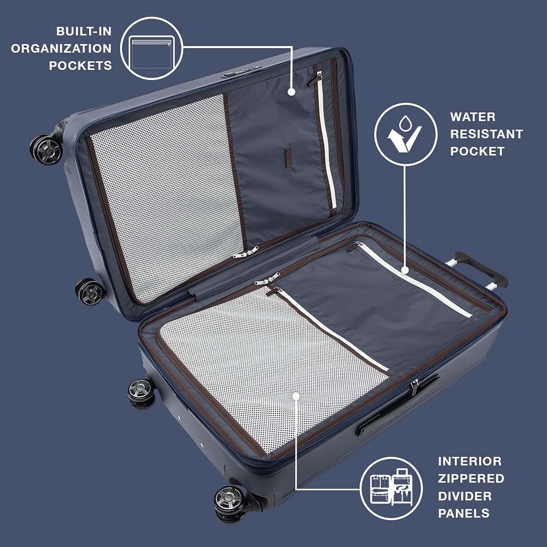 Travelpro Platinum Elite Hardside Expandable Spinner Wheel Luggage TSA Lock Hard Shell Polycarbonate Suitcase Metallic Sand Checked Large 28 Inch U1