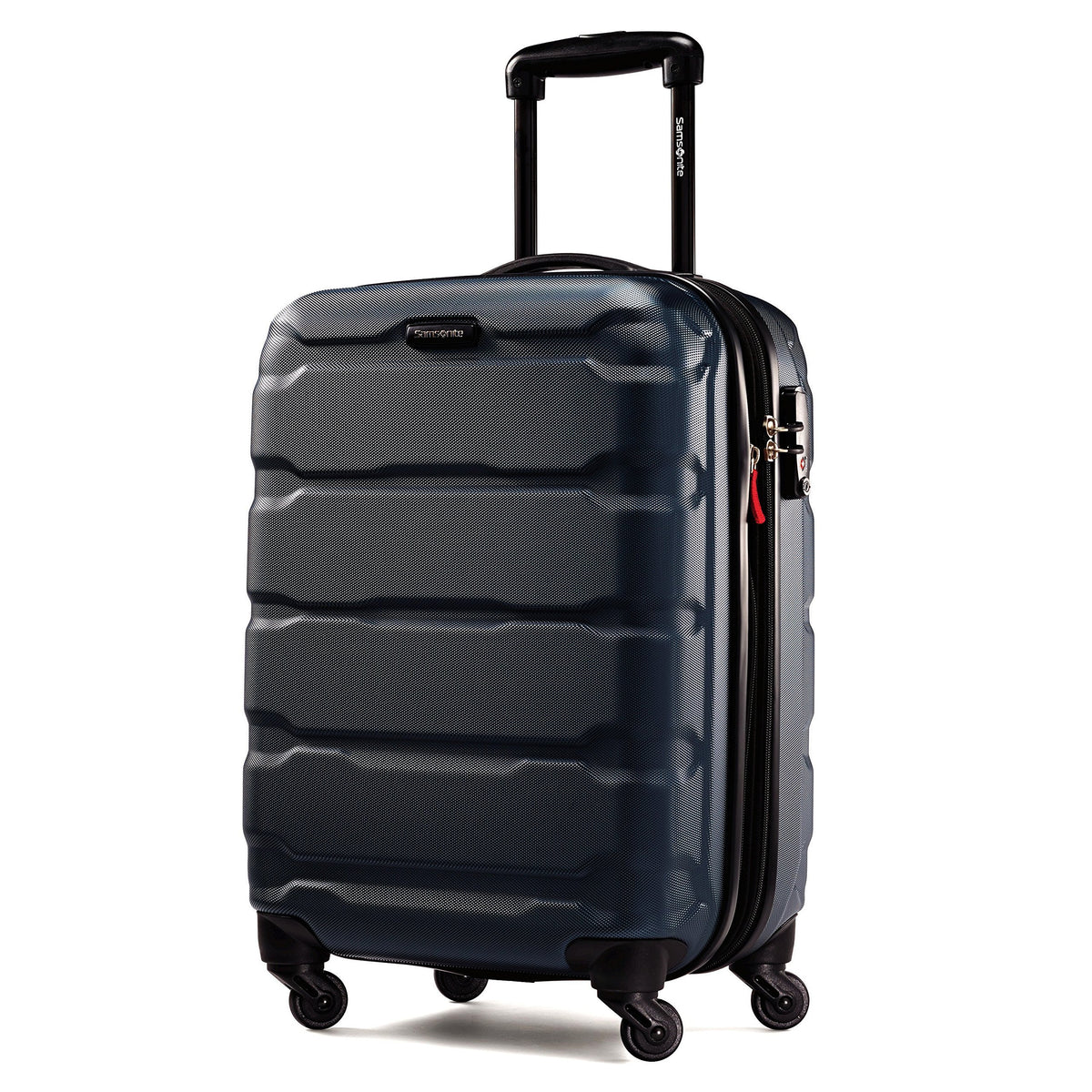 Samsonite Omni Checked-Large 28-Inch PC Hardside Expandable Luggage with Spinner Wheels ( Navy , Checked-Large 28-Inch ) Navy Checked Large 28 Inch U97
