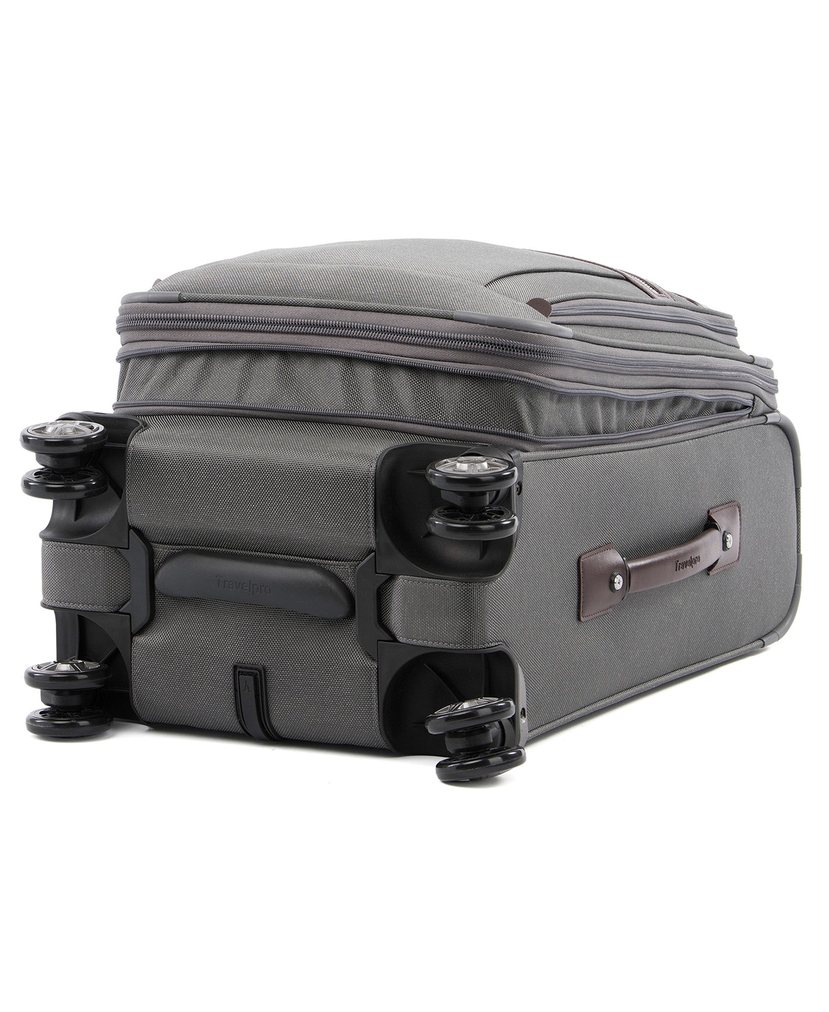 Travelpro Platinum Elite Softside Expandable Carry on Luggage, 8 Wheel Spinner Suitcase, USB Port, Suiter, Men and Women, Carry On 21-Inch ( Vintage Grey , Carry-On 21-Inch ) Vintage Grey Carry On 21 Inch U12