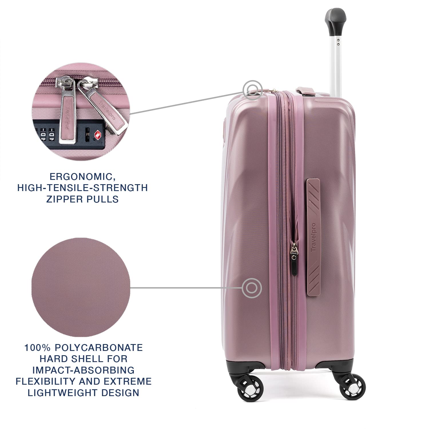 Travelpro Maxlite 5 Hardside Spinner Wheel Luggage ( Dusty Rose Pink , Carry-On 21-Inch ) Dusty Rose Pink Carry On 21 Inch U2