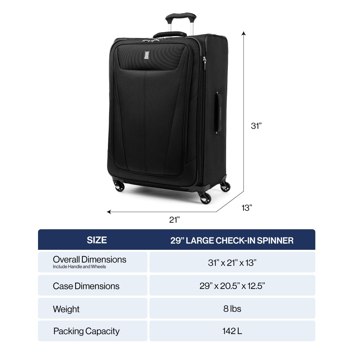 Travelpro Maxlite 5 Softside Expandable Luggage with 4 Spinner Wheels, Lightweight Suitcase, Men and Women ( Black , Checked-Large 29-Inch ) Black Checked Large 29 Inch U42