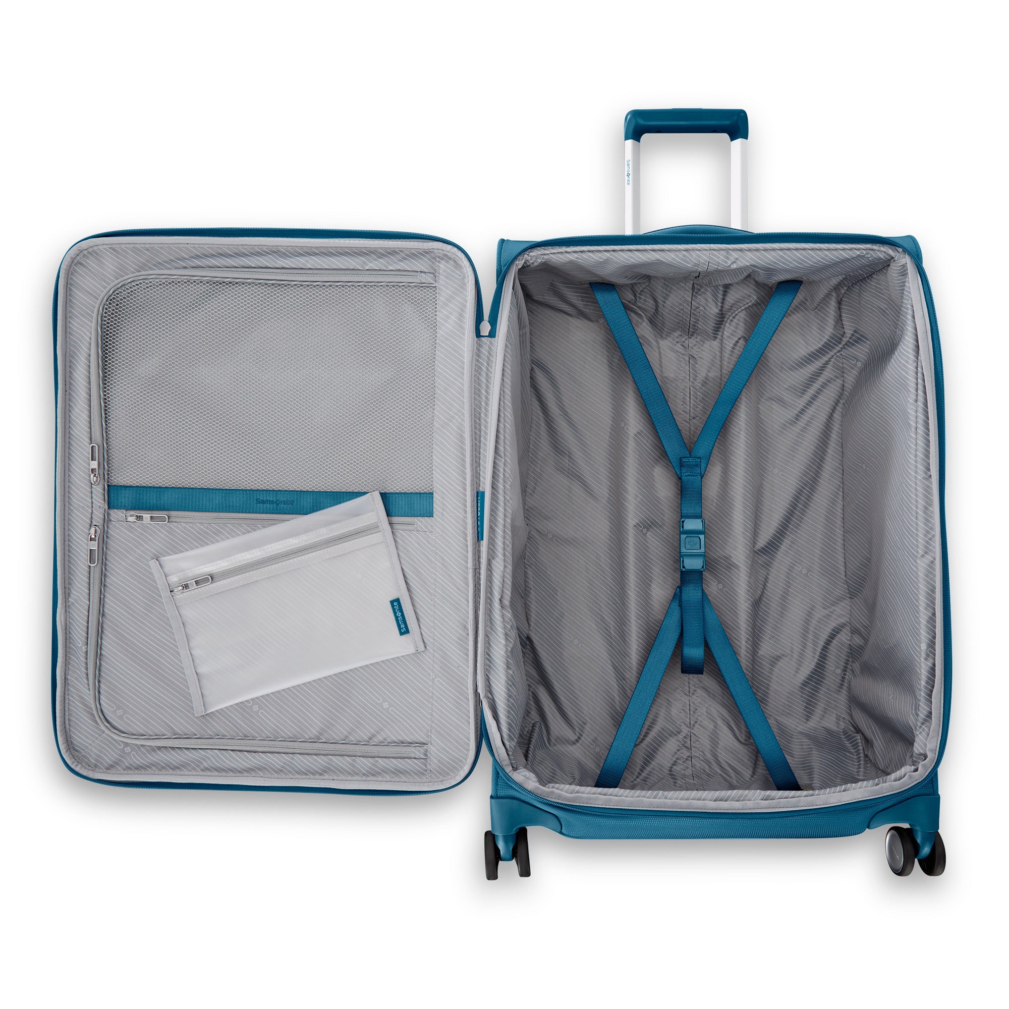 Samsonite UpLIFT Lightweight Softside Expandable Luggage ( Cerulean Blue , Large Checked ) Cerulean Blue Large Checked U8