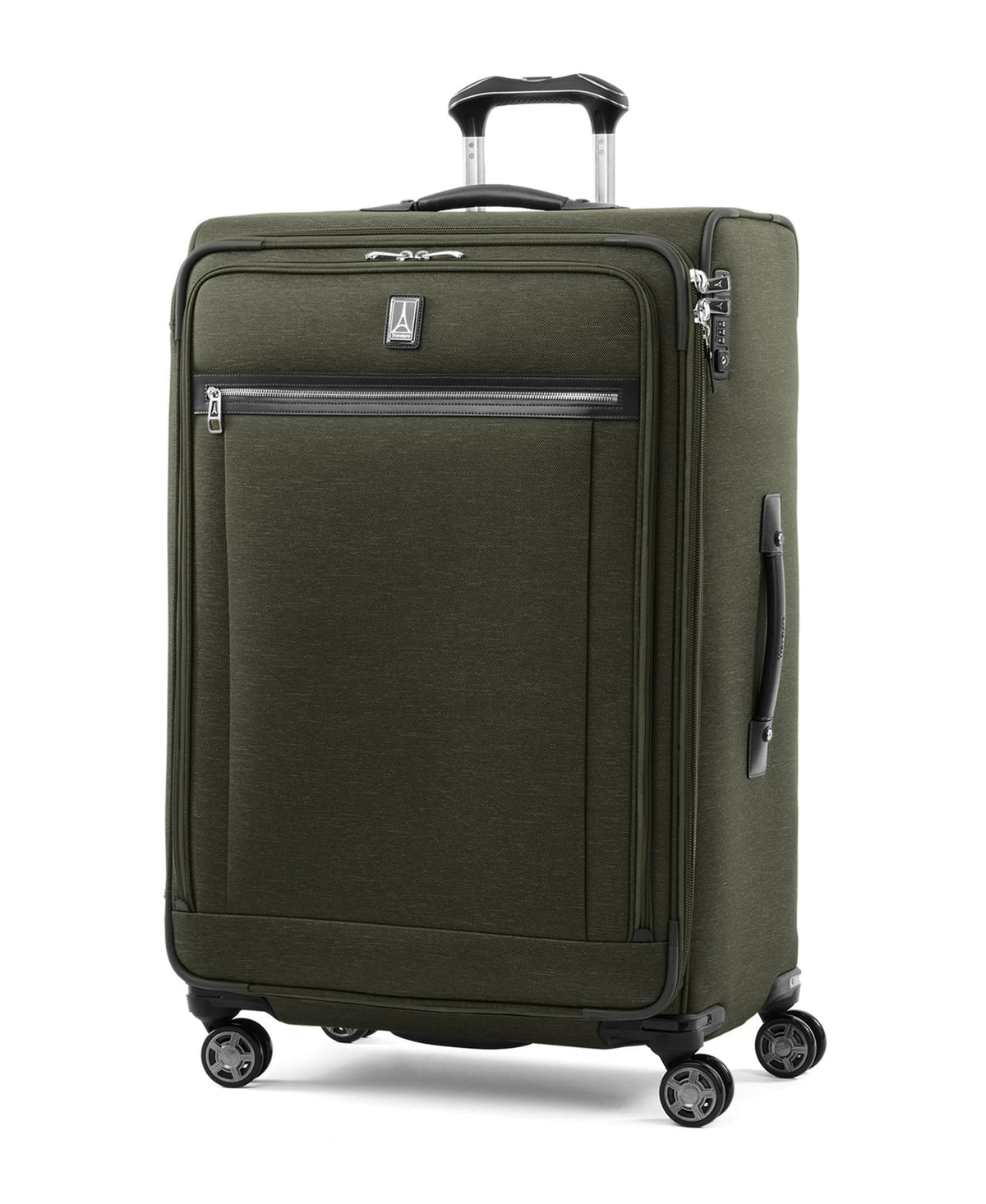 Travelpro Platinum Elite Softside Expandable Checked Luggage, 8 Wheel Spinner Large Suitcase, TSA Lock, Men and Women ( Pilot Green , Checked-Large 29-Inch ) Pilot Green Checked Large 29 Inch U3