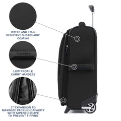 Travelpro Maxlite 5 Softside Expandable Upright 2 Wheel Luggage, Lightweight Suitcase, Men and Women Black Carry On 20 Inch U4