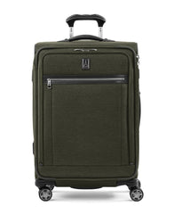 Travelpro Platinum Elite Softside Expandable Checked Luggage, 8 Wheel Spinner Suitcase, TSA Lock, Men and Women, Checked Medium 25-Inch ( Pilot Green , Checked-Medium 25-Inch ) Pilot Green Checked Medium 25 Inch U4