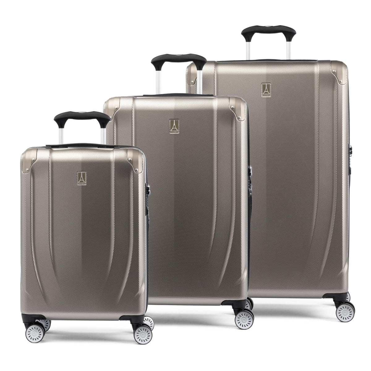 Travelpro Pathways 3 Hardside Expandable Luggage, 8 Spinner Wheels, Lightweight Hard Shell Suitcase ( Champagne , 3 Piece Set (21/25/28) ) Champagne 3 Piece Set 21 25 28 U1