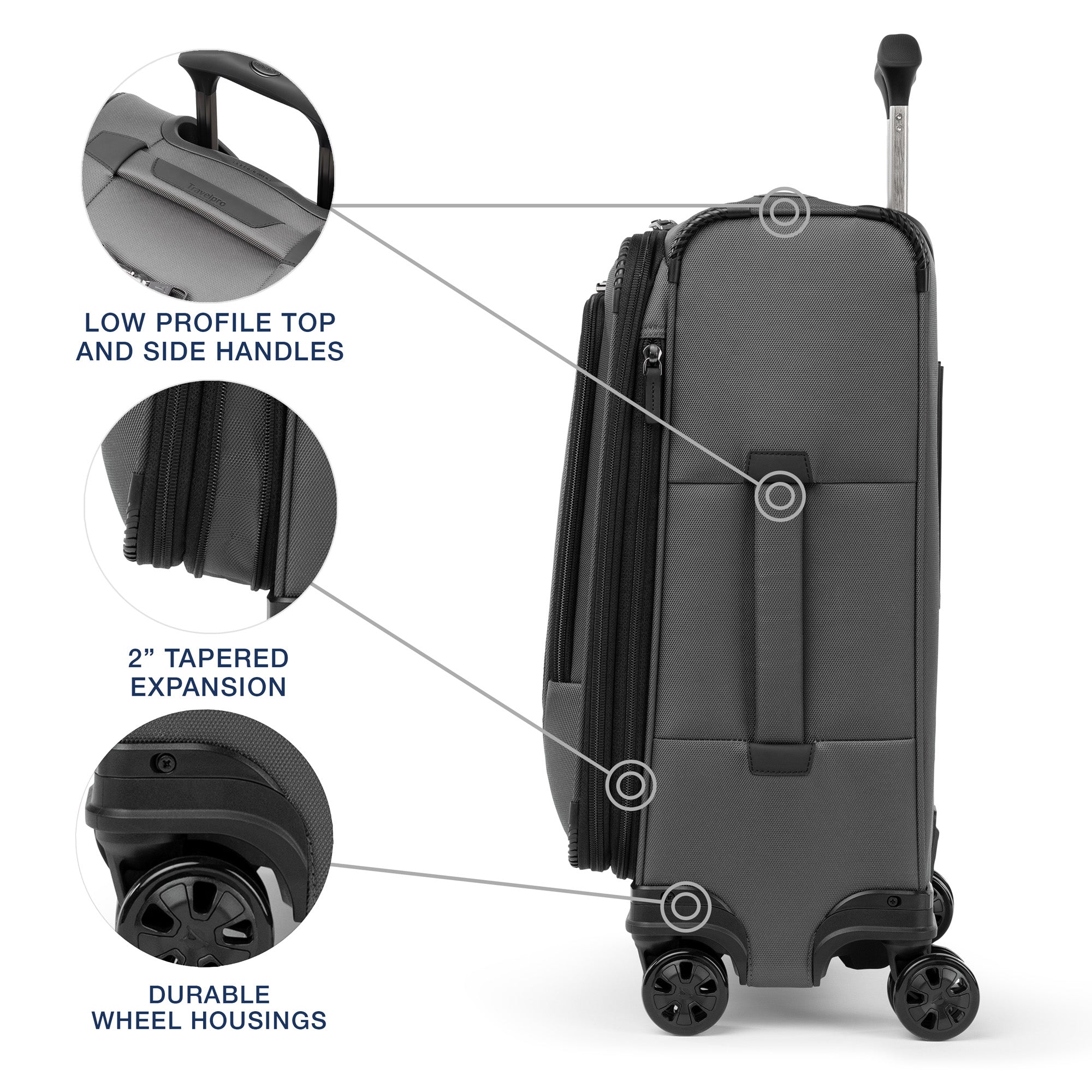 Travelpro Crew Classic Lightweight Softside Expandable Luggage, 2 Wheel Upright Rollaboard Suitcase, Men and Women ( Titanium Grey , Carry On 21-Inch ) Titanium Grey Carry On 21 Inch U11