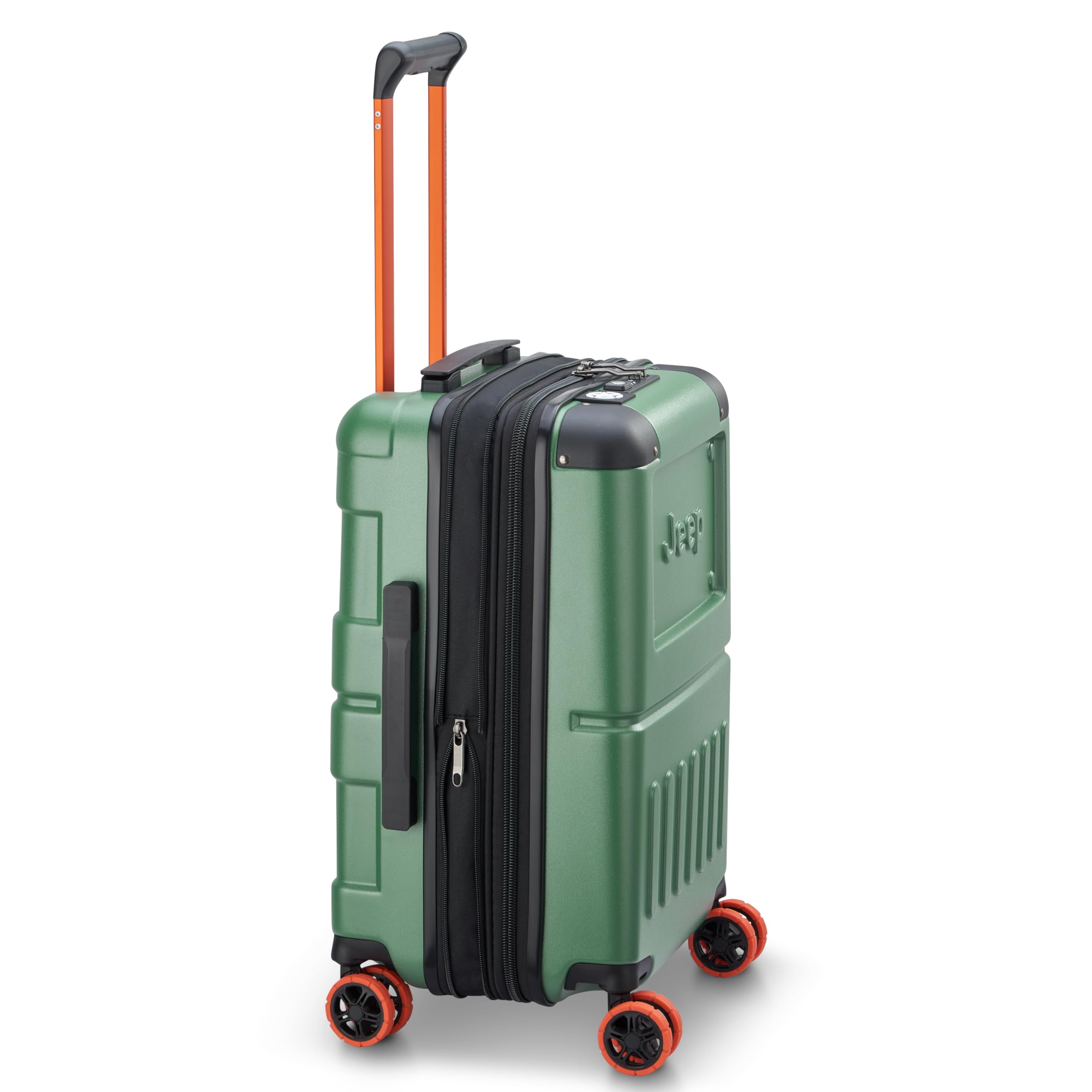 Jeep JH002B Hardside Expandable Luggage with Spinner Wheels ( Elm Green , Carry-On 19 Inch ) Elm Green Carry On 19 Inch U1