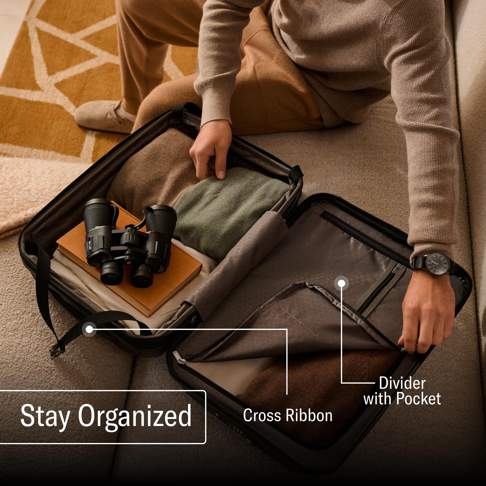 Samsonite Freeform Hardside Expandable with Double Spinner Wheels ( Black , Checked-Large Spinner ) Black Checked Large Spinner U36