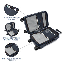 Travelpro Platinum Elite Hardside Expandable Spinner Wheel Luggage TSA Lock Hard Shell Polycarbonate Suitcase ( True Navy Blue , Carry-on 21-Inch ) True Navy Blue Carry On 21 Inch U3