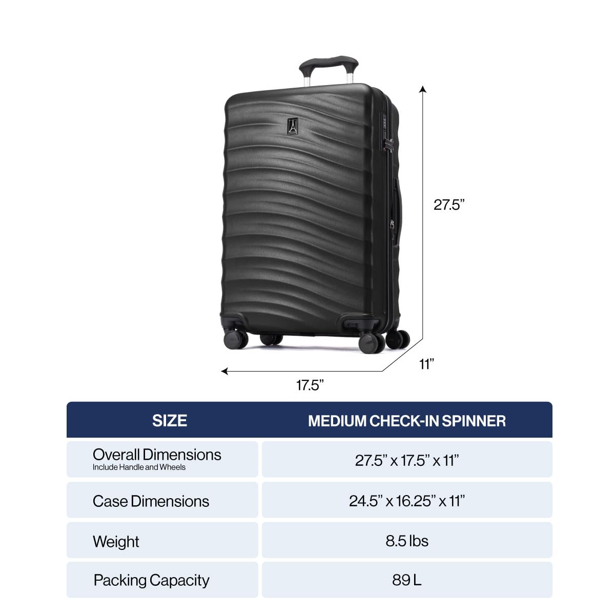 Travelpro Maxlite Air V2 Hardside Expandable Luggage, 8 Spinner Wheels, Lightweight Hard Shell Suitcase, TSA lock ( Ensign Blue , Checked Medium 25-Inch ) Ensign Blue Checked Medium 25 Inch U4