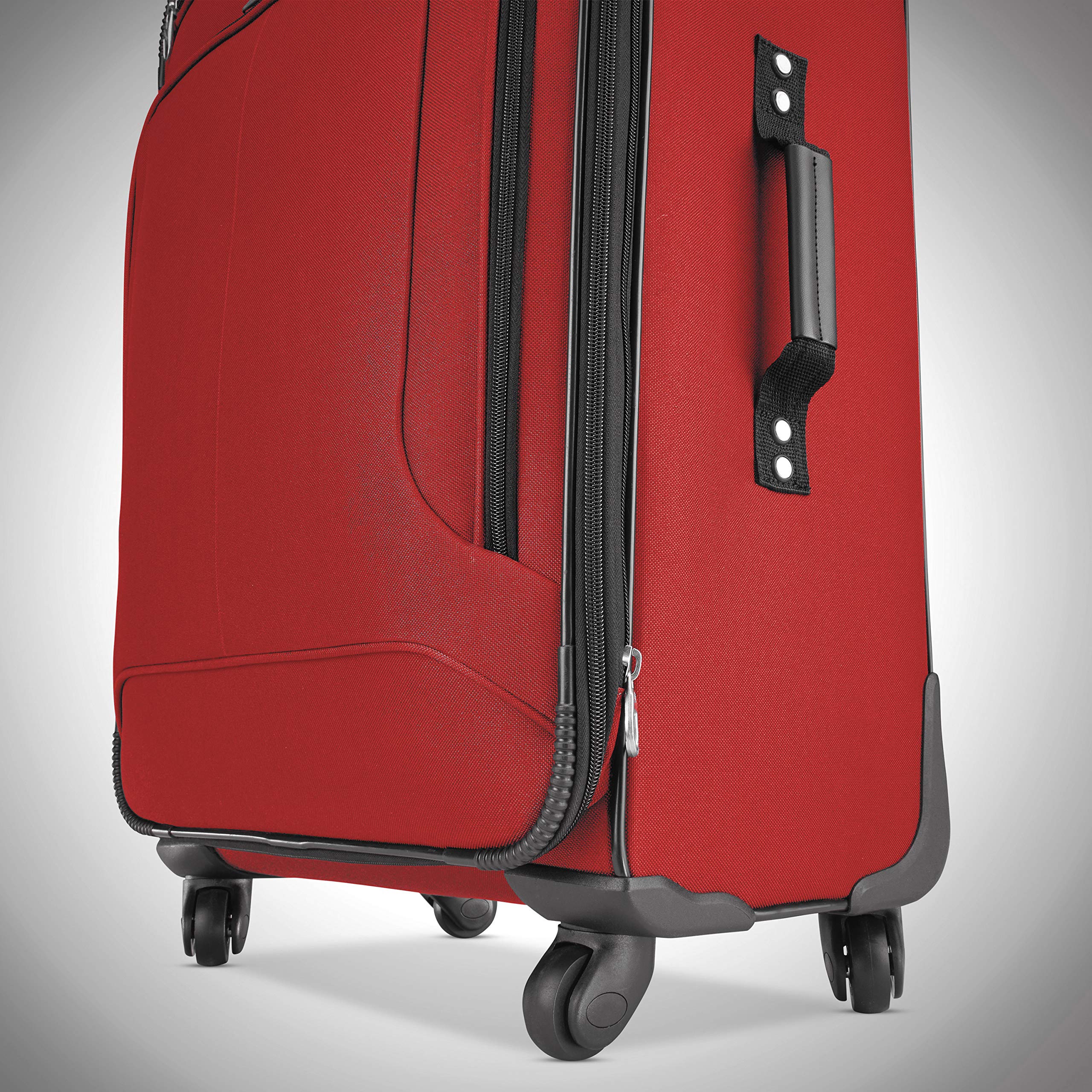 American Tourister Pop Max Softside Luggage with Spinner Wheels ( Red , 3-Piece Set (21/25/29) ) Red 3 Piece Set 21 25 29 U5