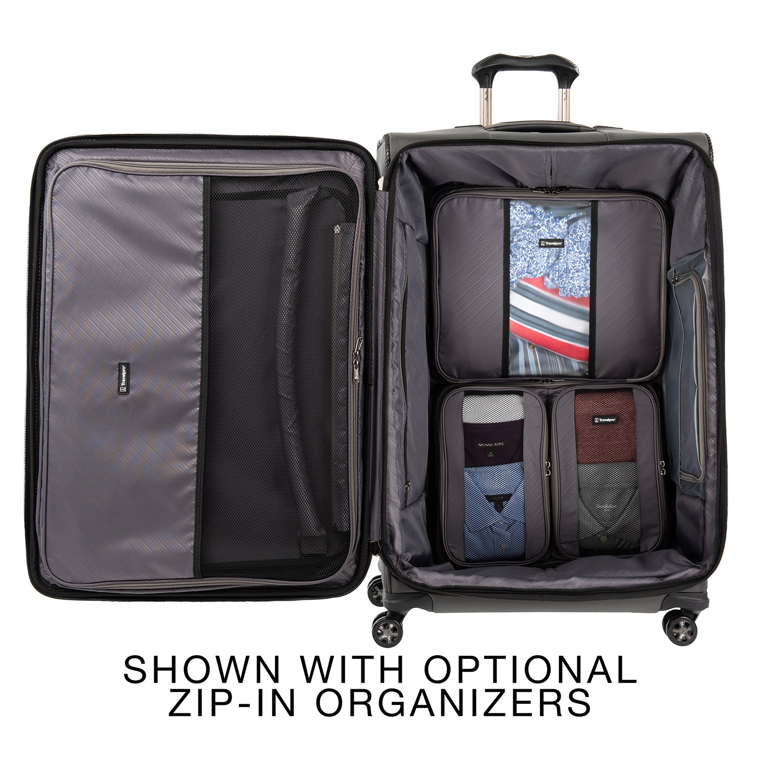 Travelpro Crew Versapack Softside Expandable Spinner Wheel Luggage ( Patriot Blue , Checked-Large 29-Inch ) Patriot Blue Checked Large 29 Inch U4