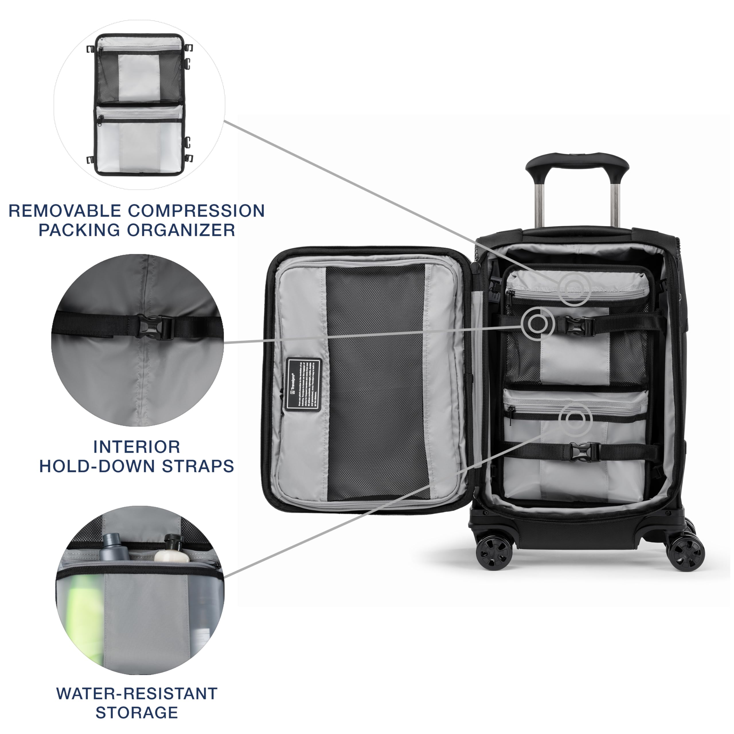 Travelpro Crew Classic Lightweight Softside Expandable Luggage, 2 Wheel Upright Rollaboard Suitcase, Men and Women ( Black , Carry On 21-Inch ) Black Carry On 21 Inch U1