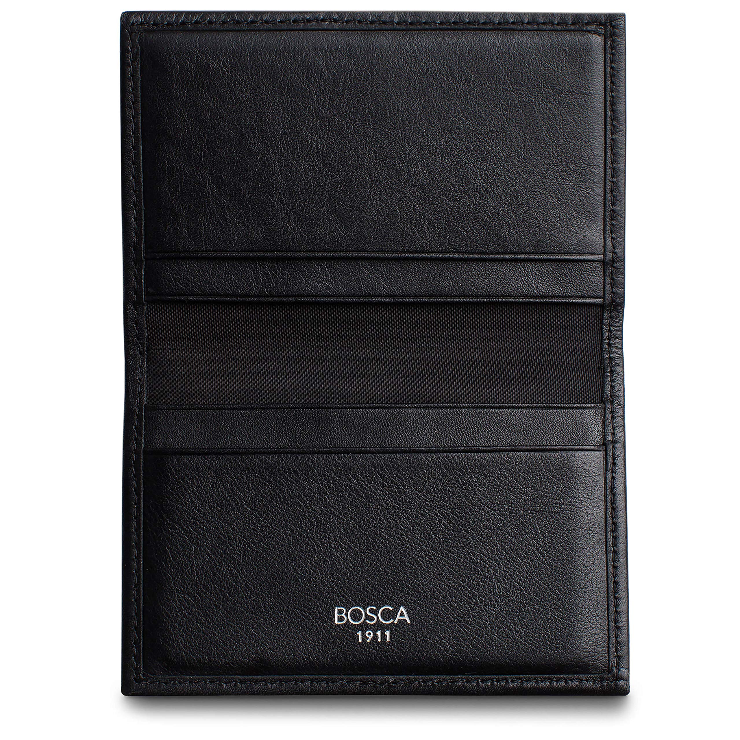 Bosca | Mens Calling Card Case Wallet in Nappa Vitello Italian Leather ( Black , One Size ) Black One Size U1