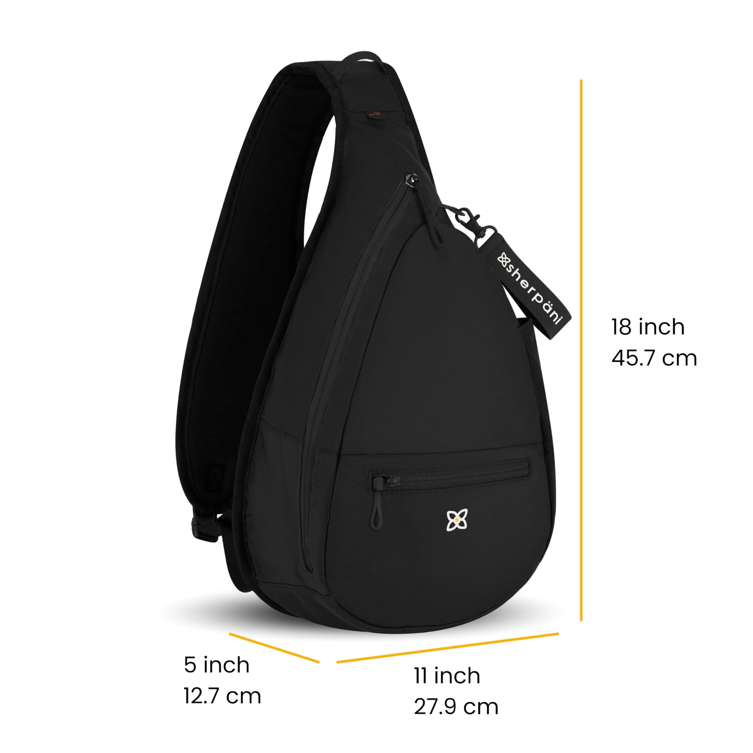 Sherpani Esprit, Sling Backpack, 10L Travel Bag, Women Shoulder Sling Purse, Crossbody Backpack, Travel Gifts, Pickleball Bag, RFID Protection, Fits 10 Inch Tablet ( Raven , One Size ) Raven One Size U1