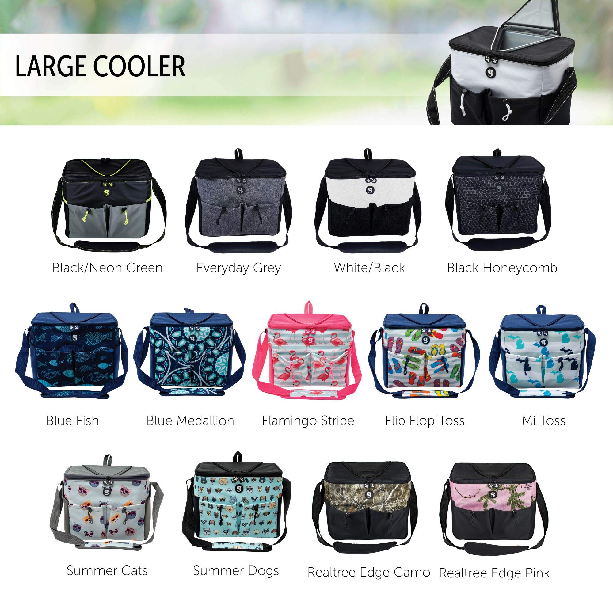 Geckobrands Large 15 bottle / 24 Can Cooler with Removable Hard Liner ( White/Black , One Size ) White/Black One Size U1