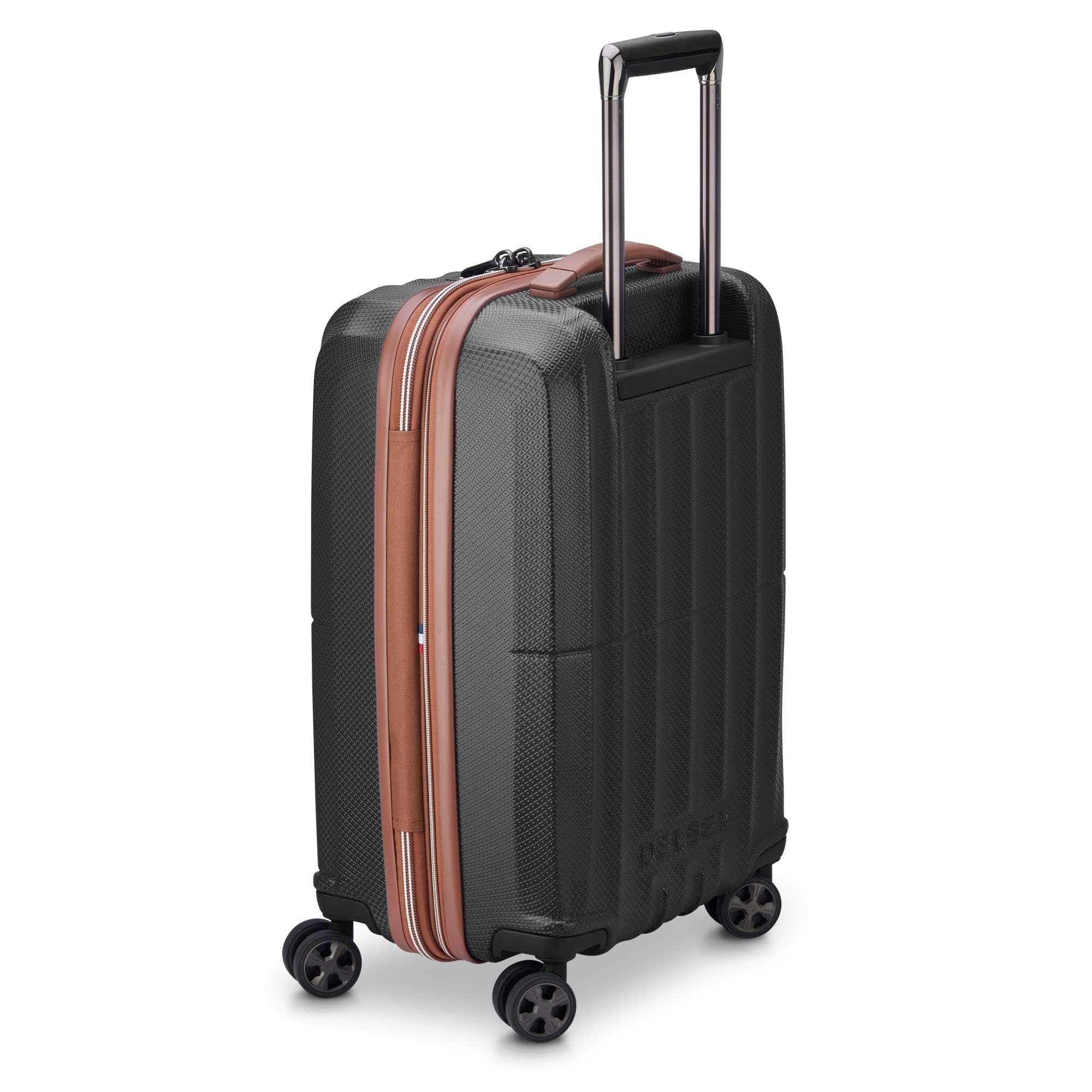 DELSEY PARIS Carrousel Hardside Expandable Luggage with Spinner Wheels ( Black , Checked-Medium 24 Inch ) Black Checked Medium 24 Inch U8
