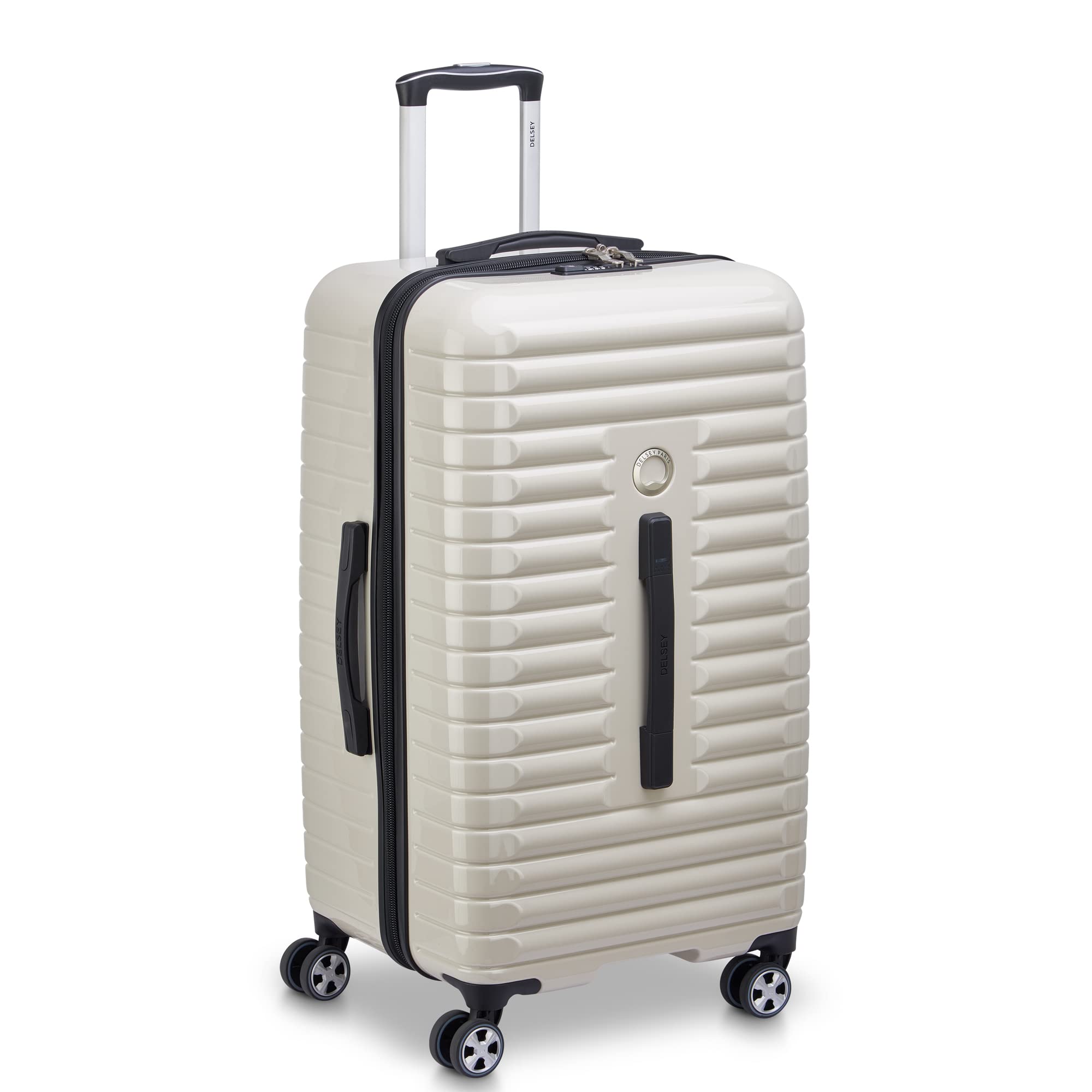 DELSEY Paris Cruise 3.0 Trunk 26" Spinner ( Glossy Ivory , Checked 26 Inch Trunk ) Glossy Ivory Checked 26 Inch Trunk U1