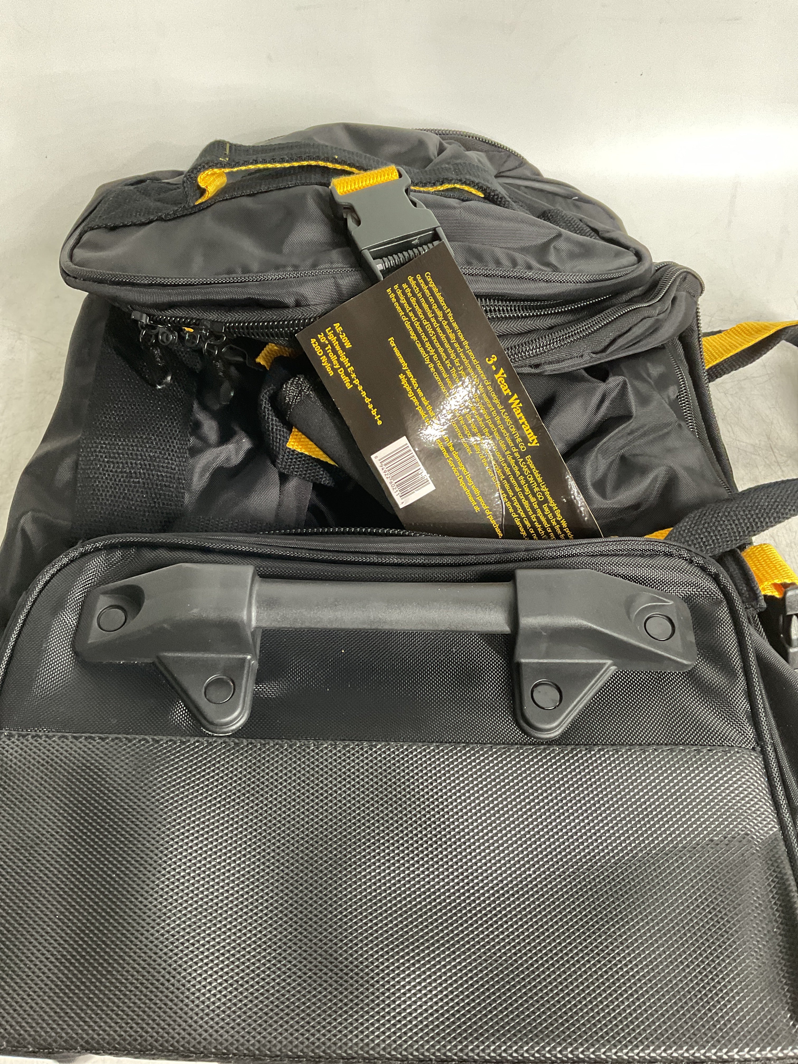 A.SAKS Luggage Lightweight Rolling Trolley Duffel with Wheels ( Black , One Size ) Black One Size U27