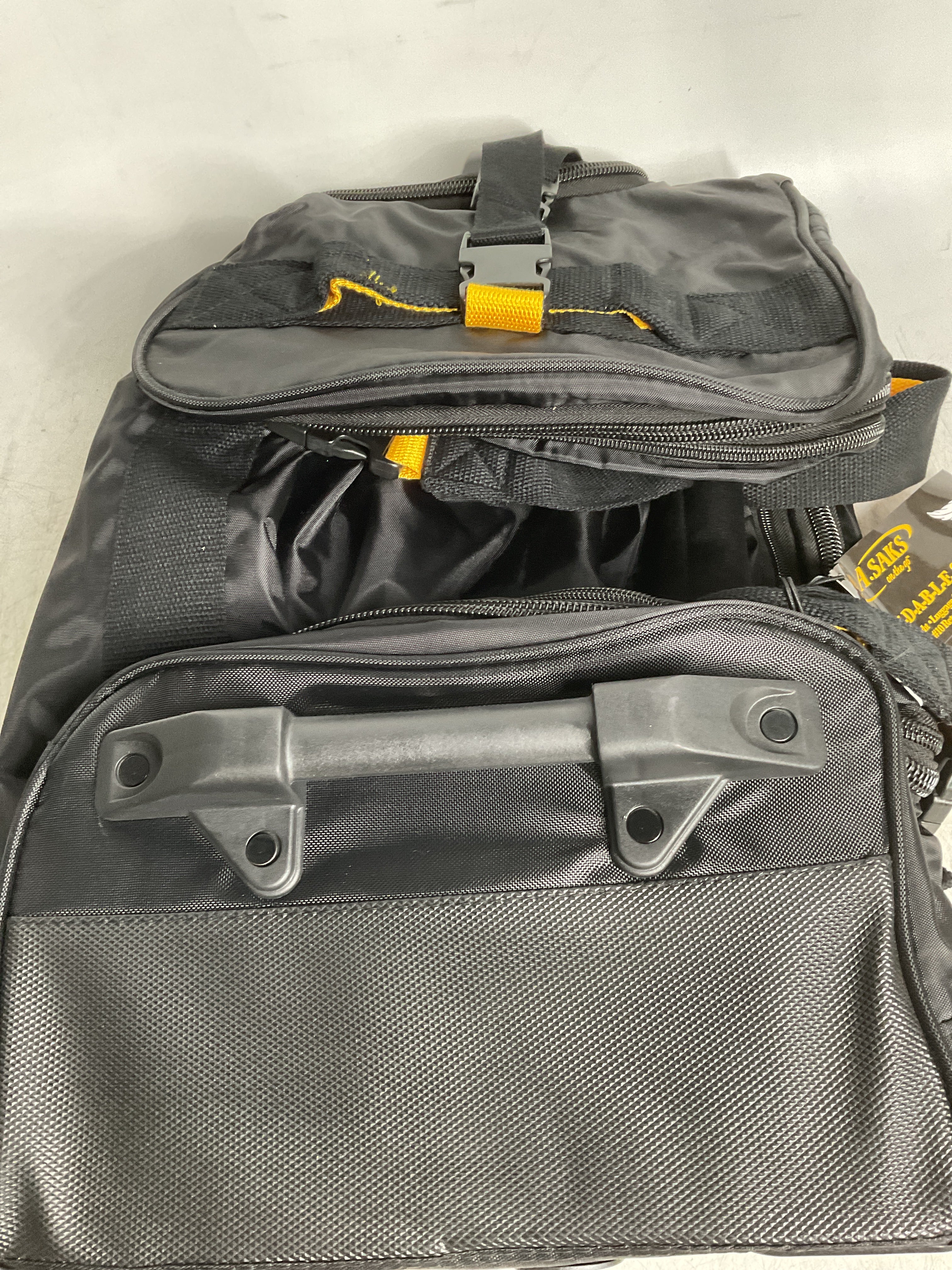 A.SAKS Luggage Lightweight Rolling Trolley Duffel with Wheels ( Black , One Size ) Black One Size U4